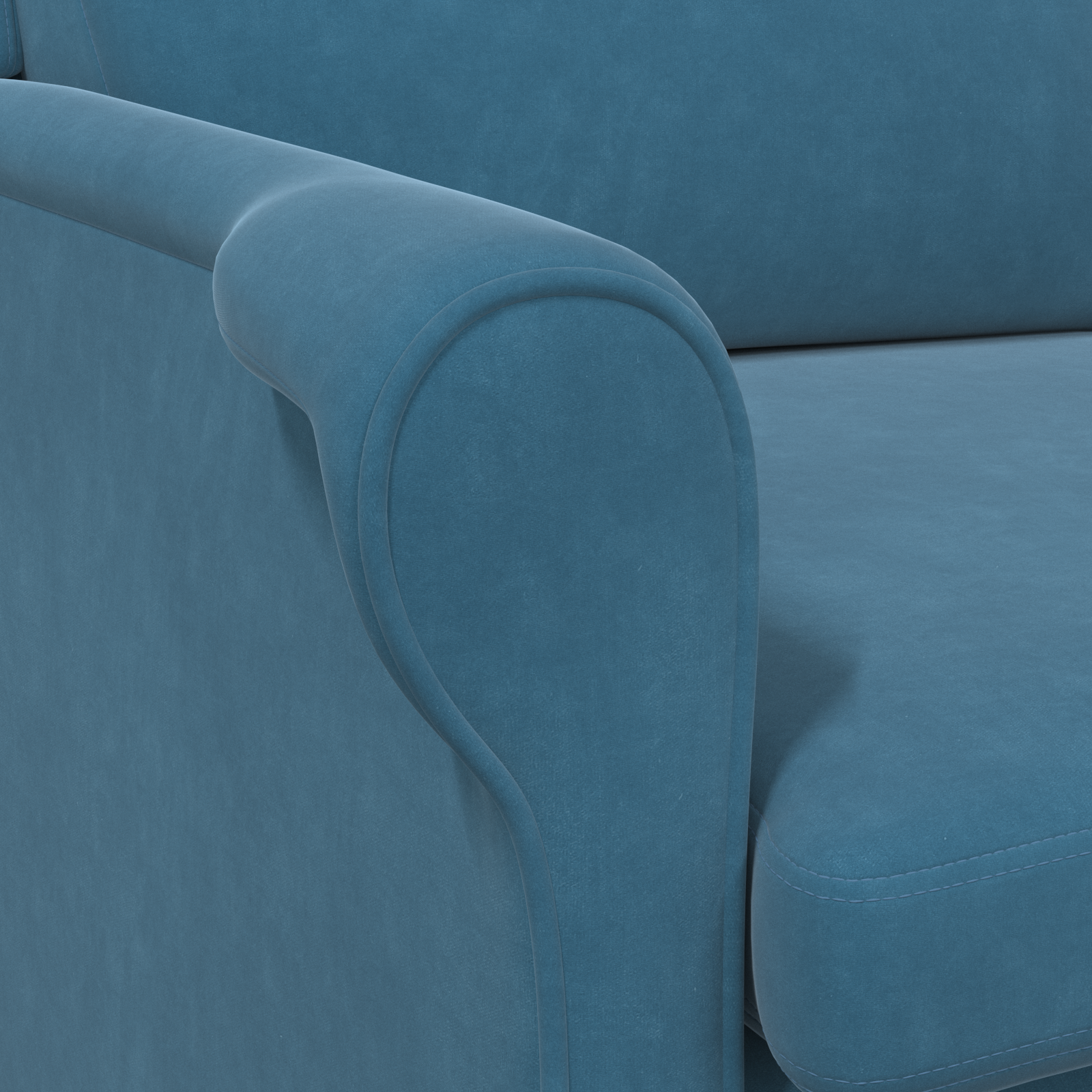Blue Armchair Blue Fabric, Wood Standard Ergonomic - Image 8