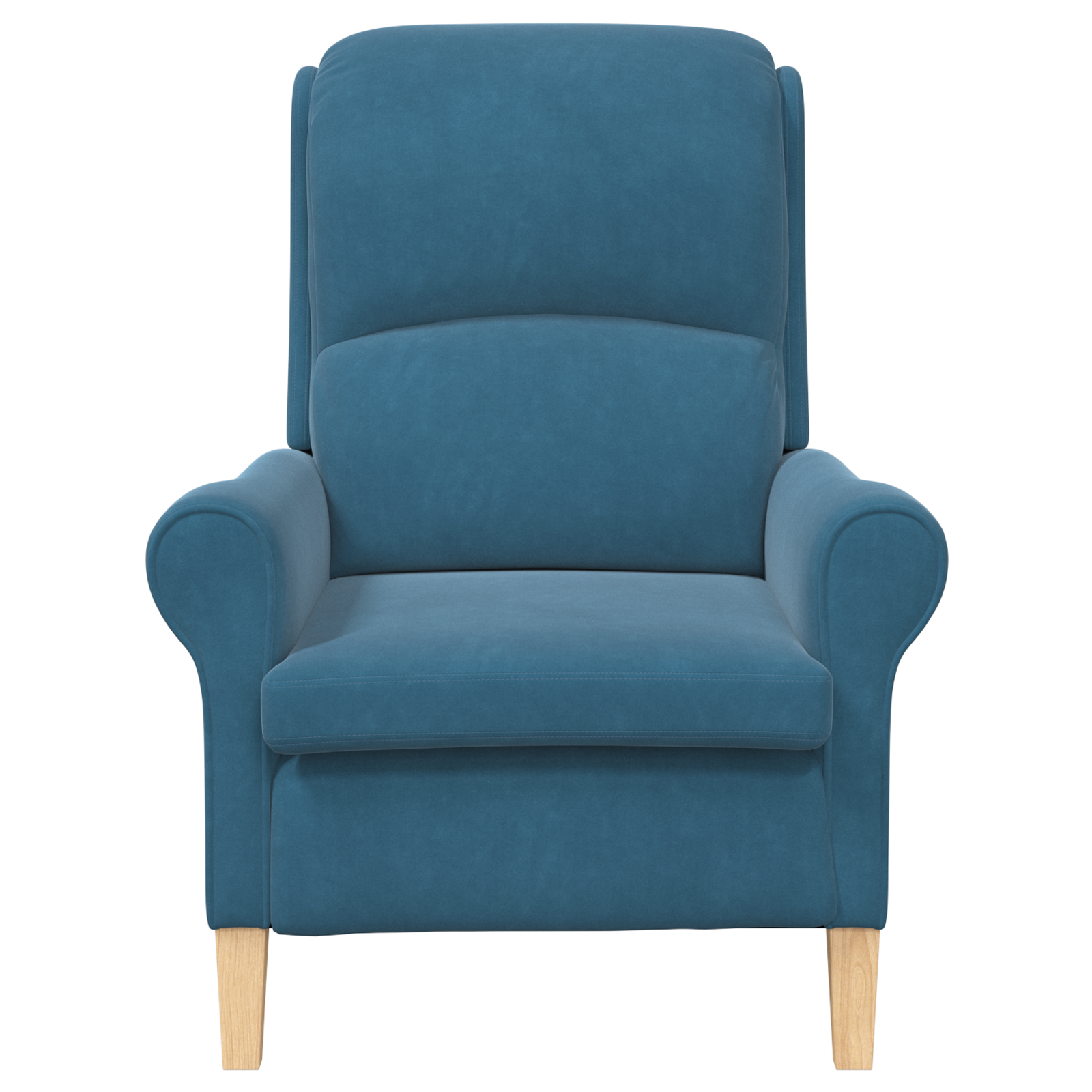 Blue Armchair Blue Fabric, Wood Standard Ergonomic - Image 4
