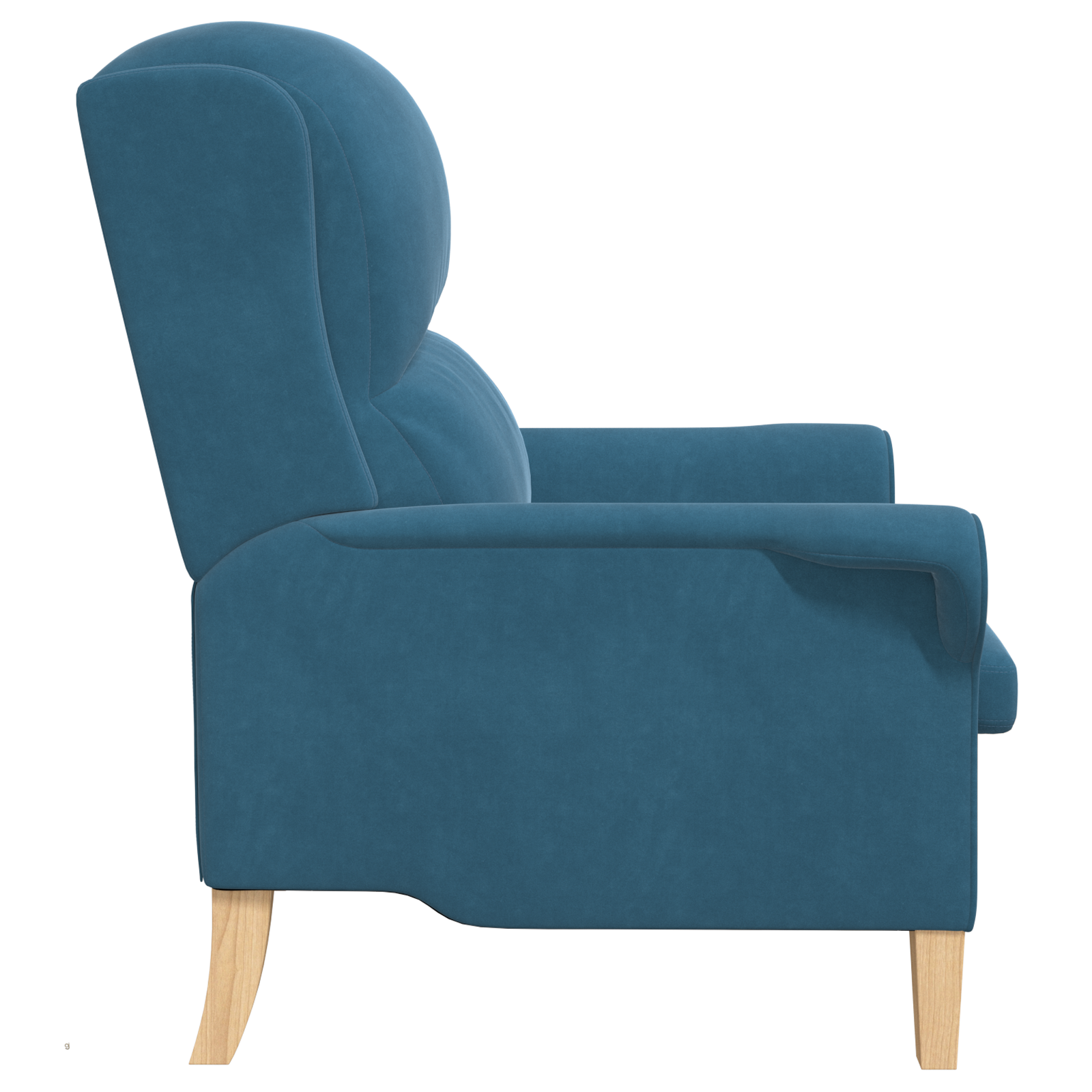 Blue Armchair Blue Fabric, Wood Standard Ergonomic - Image 5