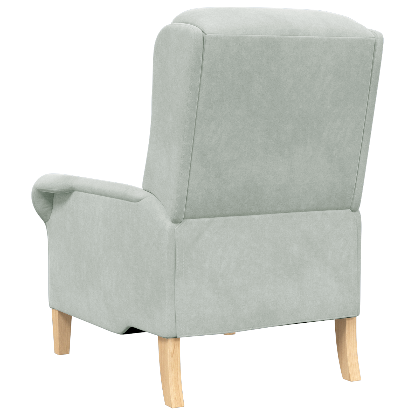 Light Grey Armchair Light grey Fabric cover with wooden legs - Image 6