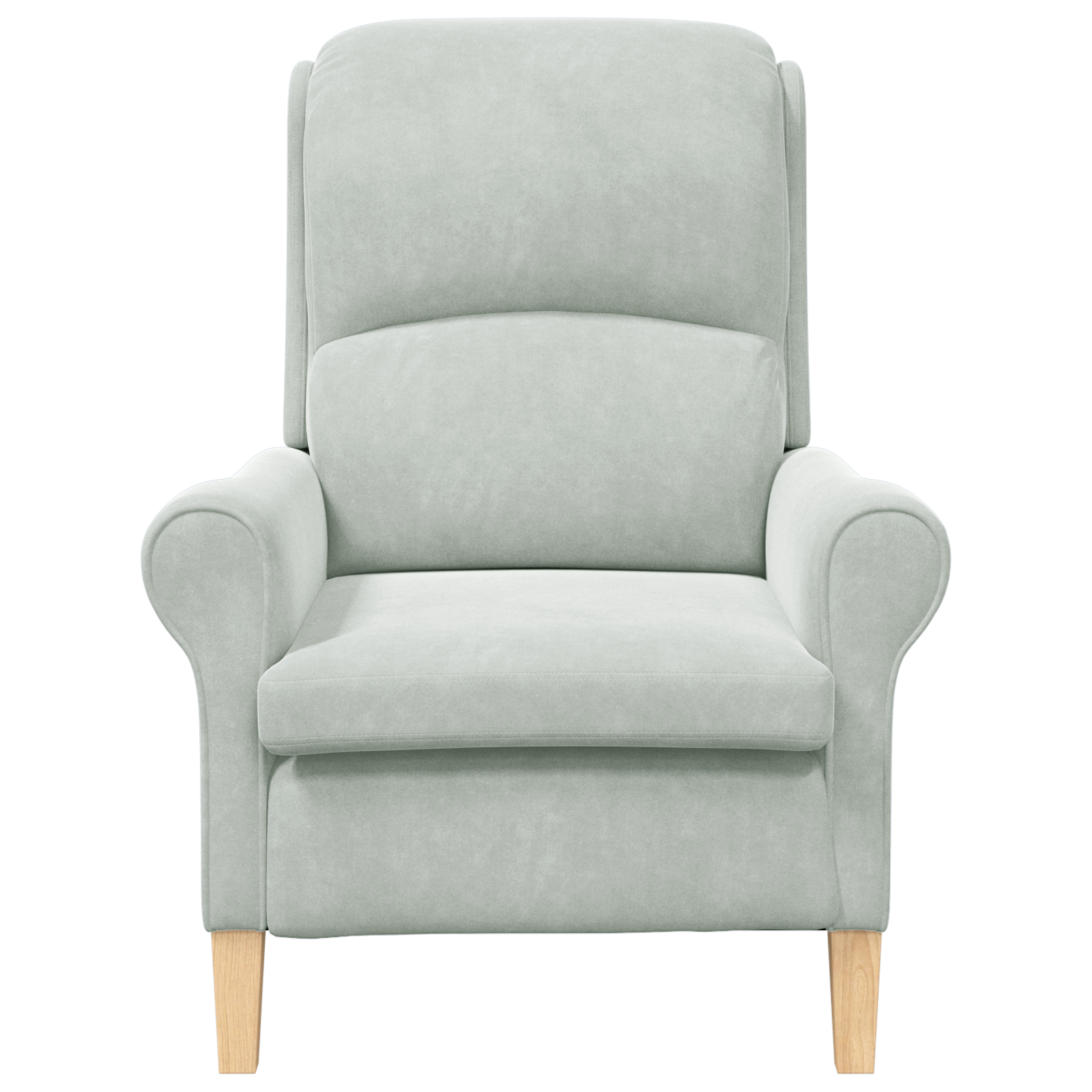Light Grey Armchair Light grey Fabric cover with wooden legs - Image 4
