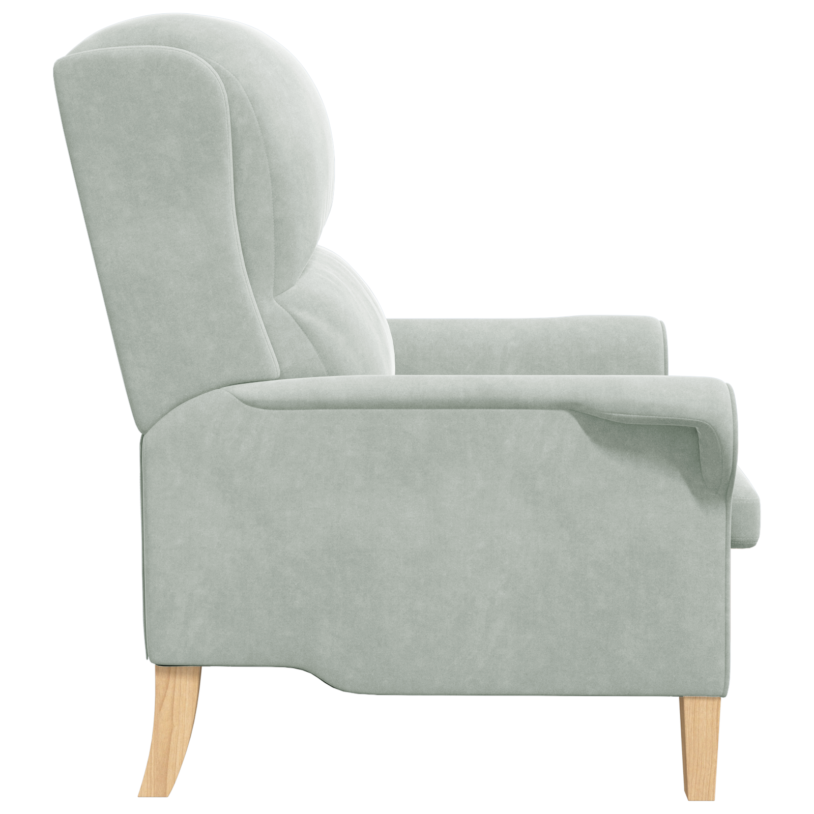 Light Grey Armchair Light grey Fabric cover with wooden legs - Image 5