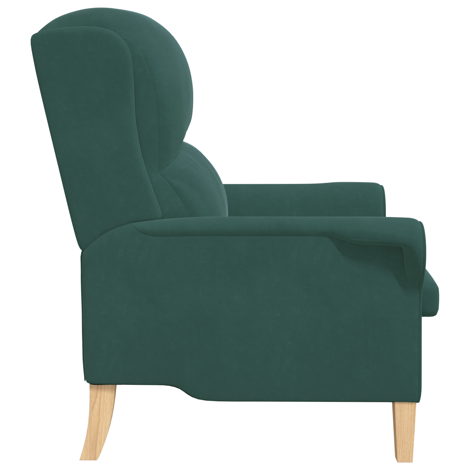Dark Green Armchair Dark Green Fabric with wooden legs Medium - Image 5