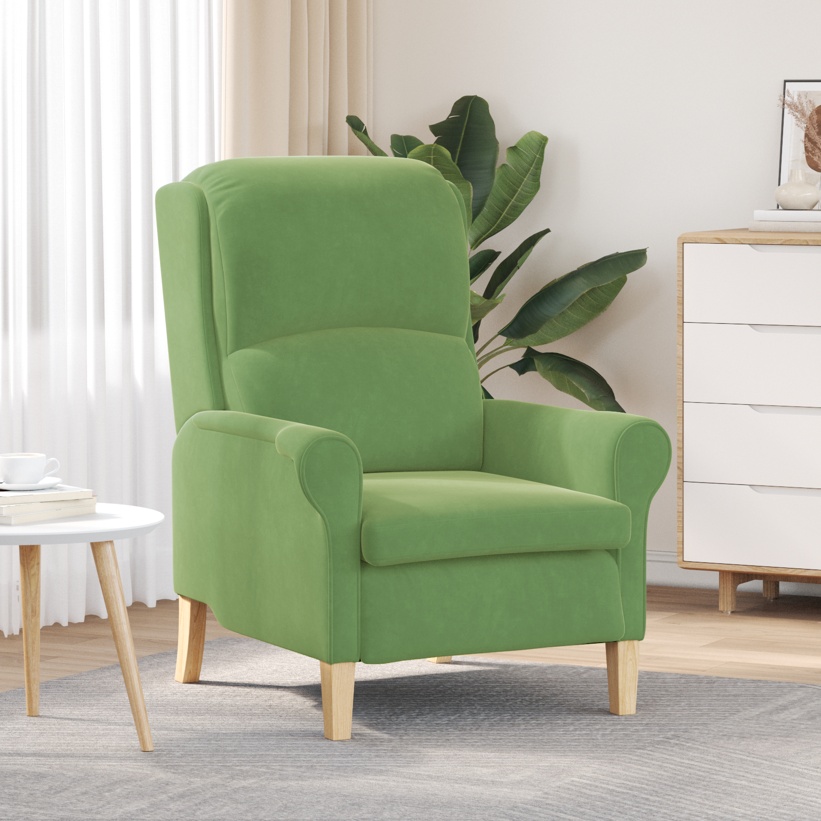 Light Green Armchair Light green Fabric, Wood