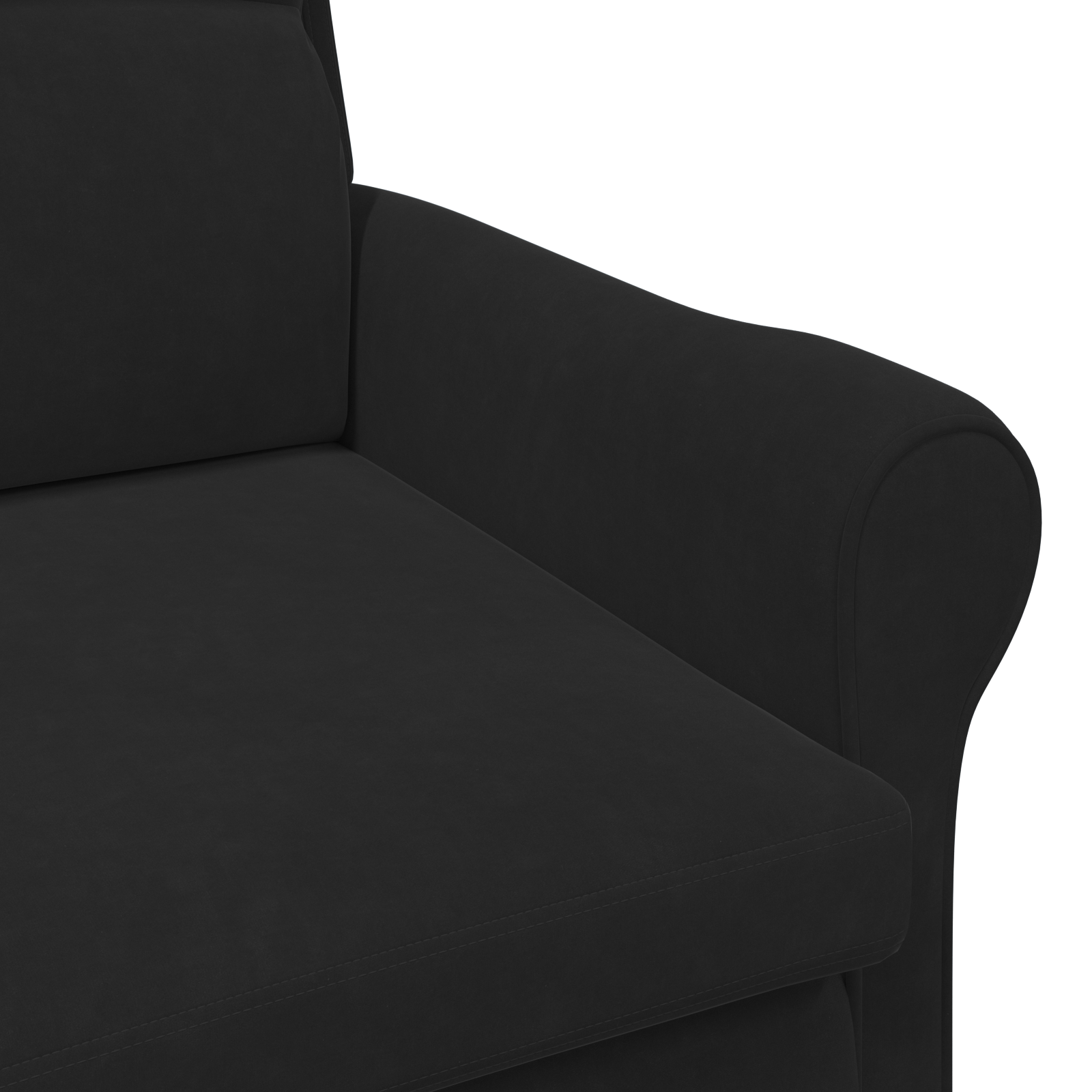 Black Armchair Black Fabric, Wood Standard Ergonomic - Image 7