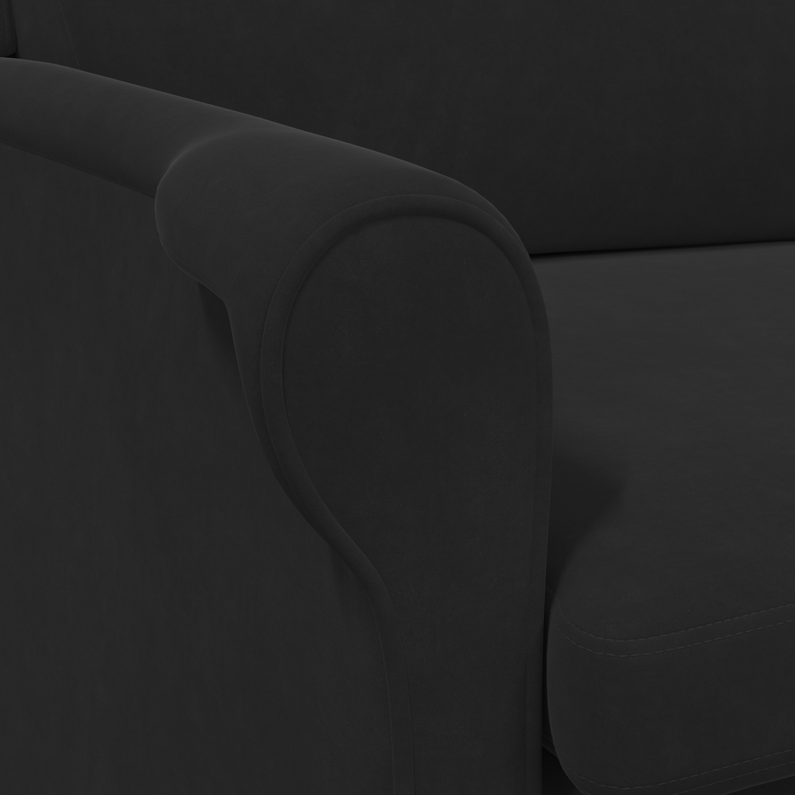 Black Armchair Black Fabric, Wood Standard Ergonomic - Image 8