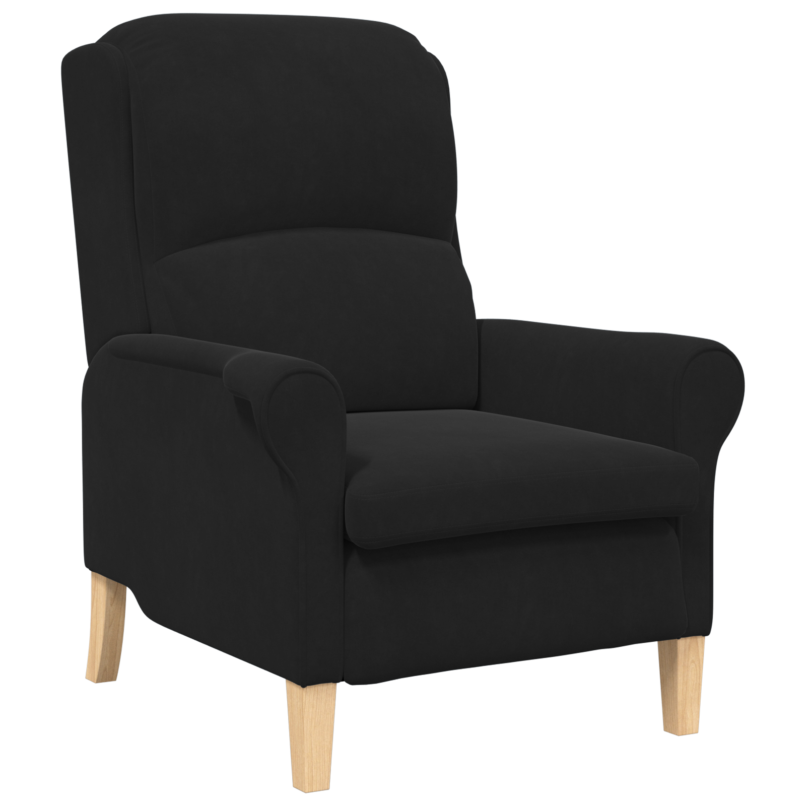 Black Armchair Black Fabric, Wood Standard Ergonomic - Image 2