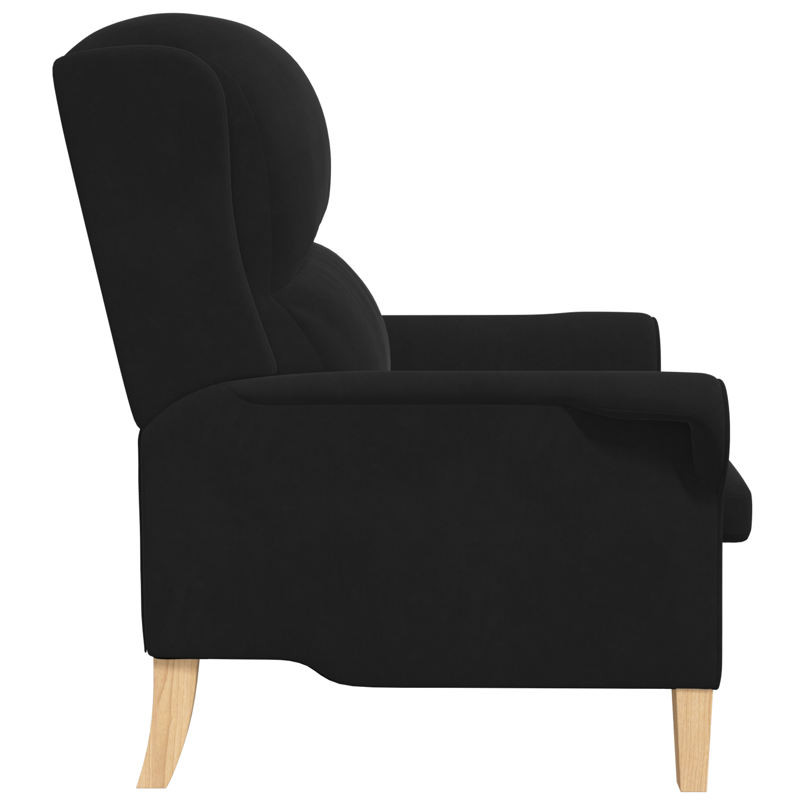Black Armchair Black Fabric, Wood Standard Ergonomic - Image 5