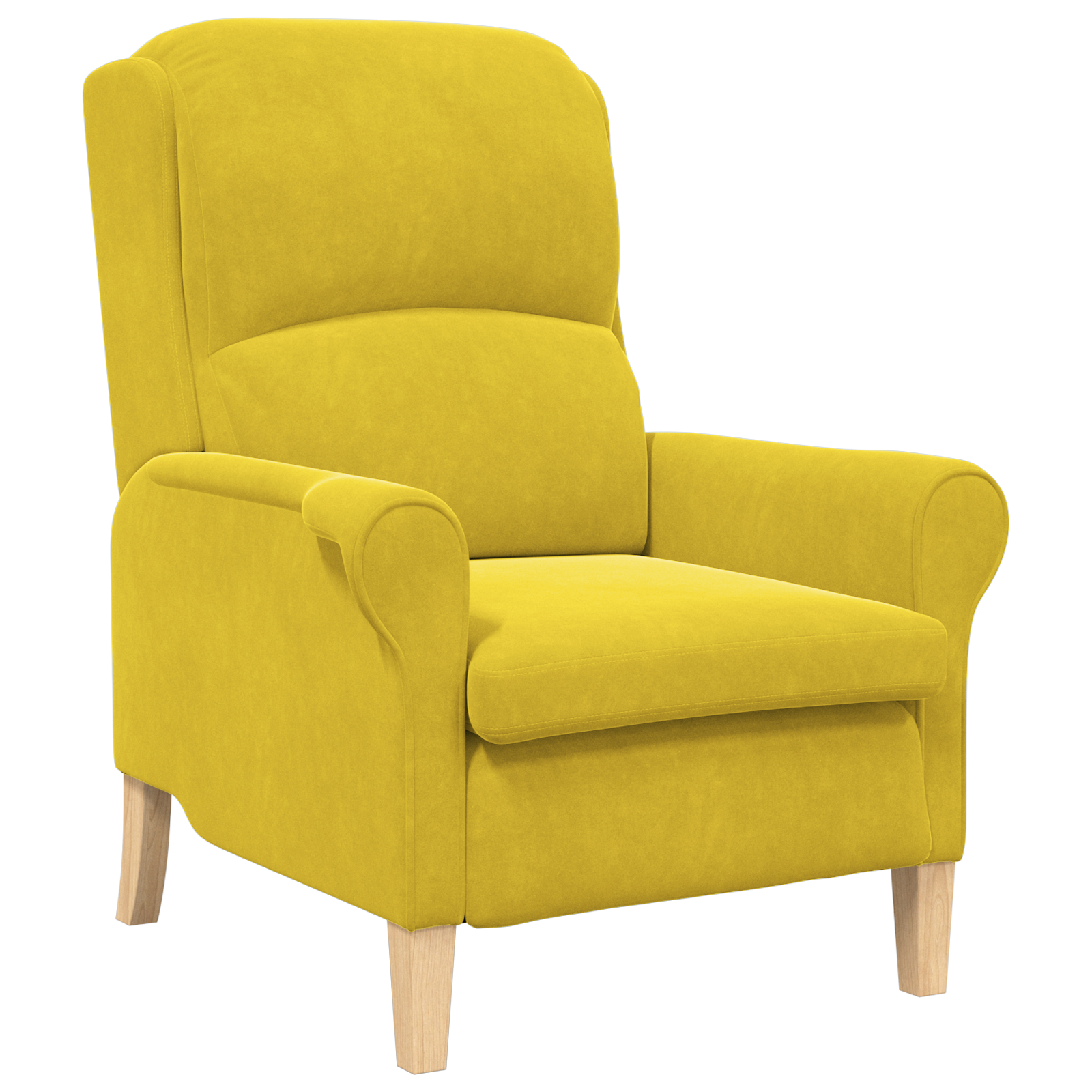 Yellow Armchair Yellow Textile, Wood Standard Yellow Armchair - Image 2