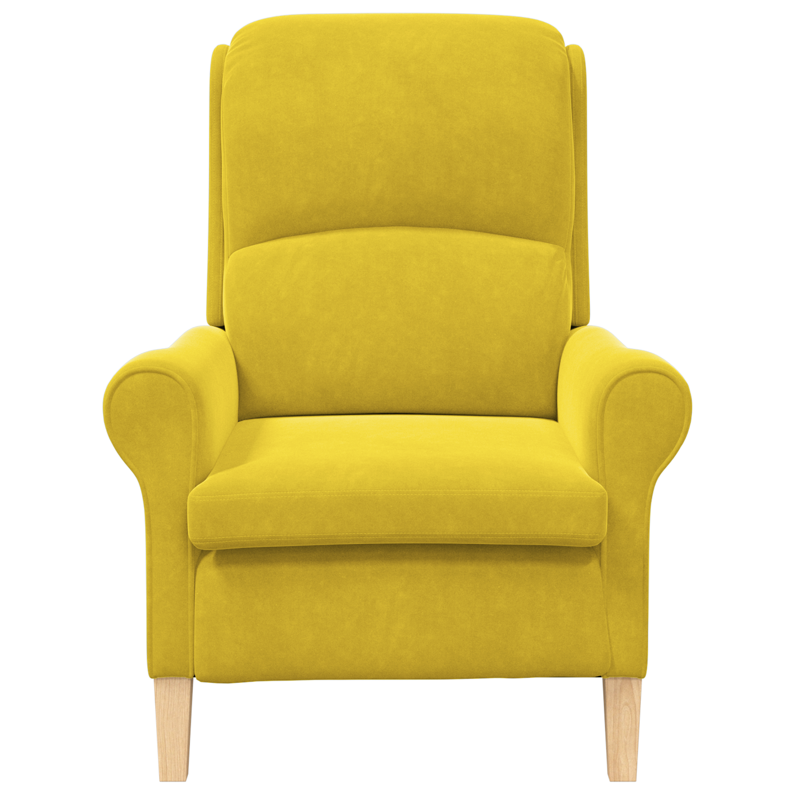 Yellow Armchair Yellow Textile, Wood Standard Yellow Armchair - Image 4