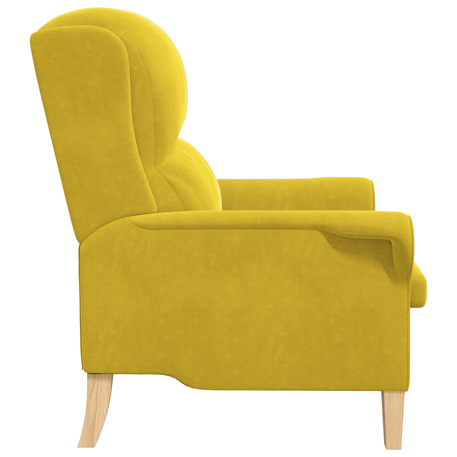 Yellow Armchair Yellow Textile, Wood Standard Yellow Armchair - Image 5
