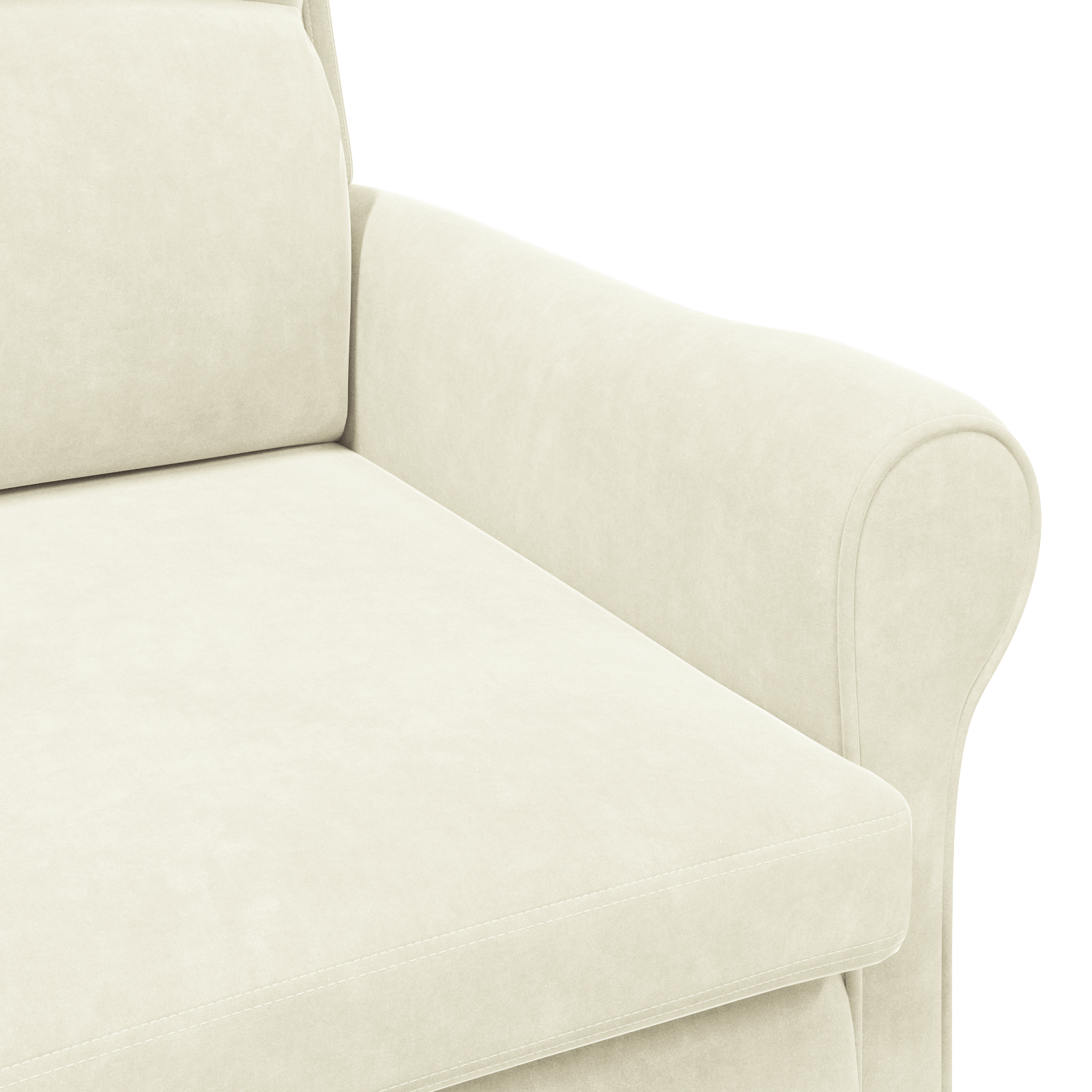 Cream Armchair Cream Fabric and wood Medium - Image 7