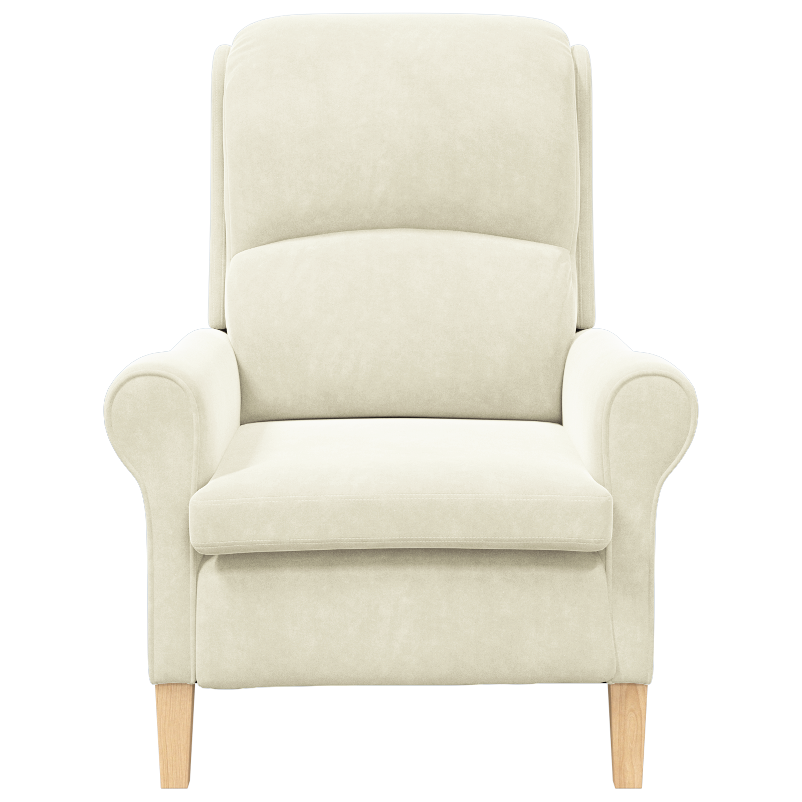 Cream Armchair Cream Fabric and wood Medium - Image 4