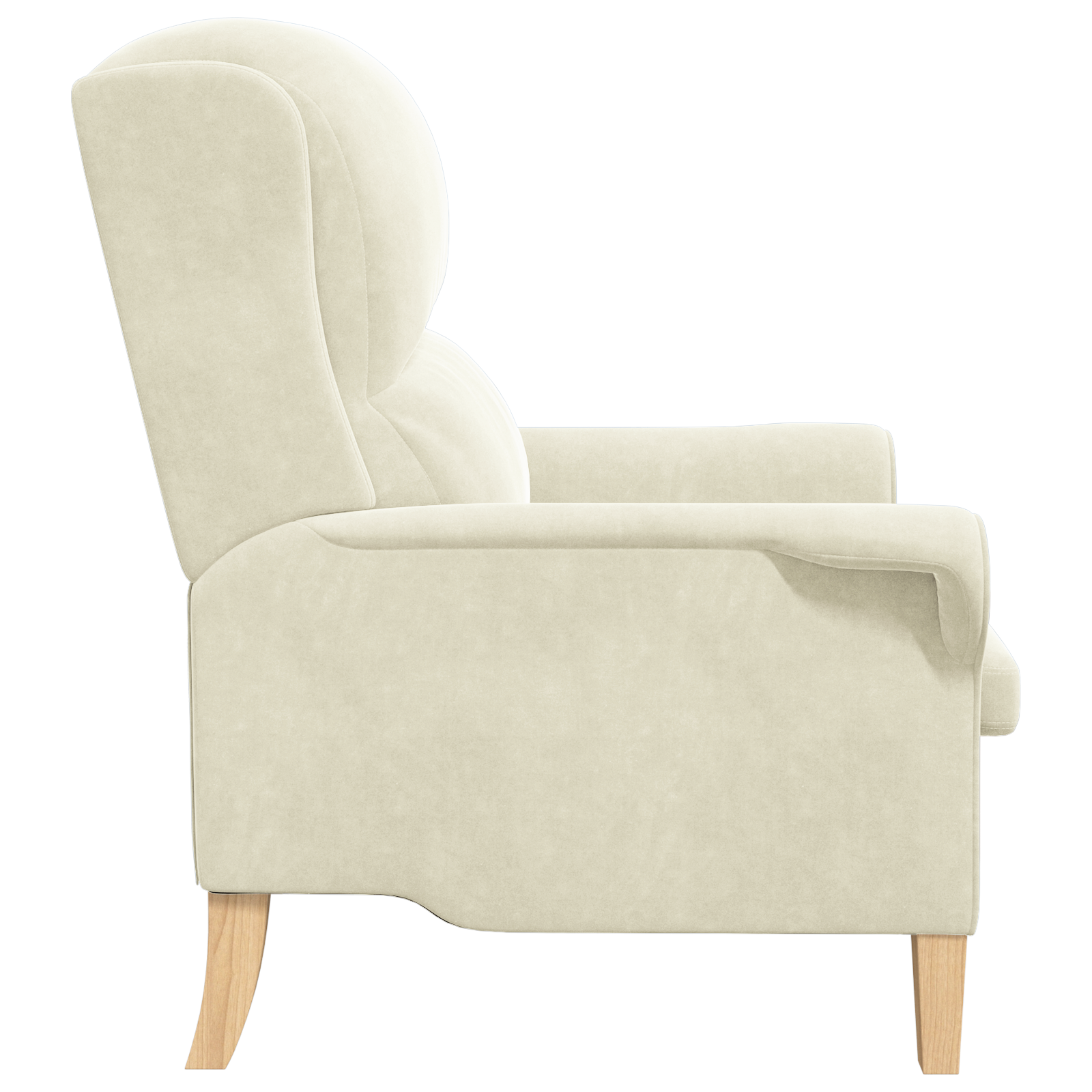 Cream Armchair Cream Fabric and wood Medium - Image 5