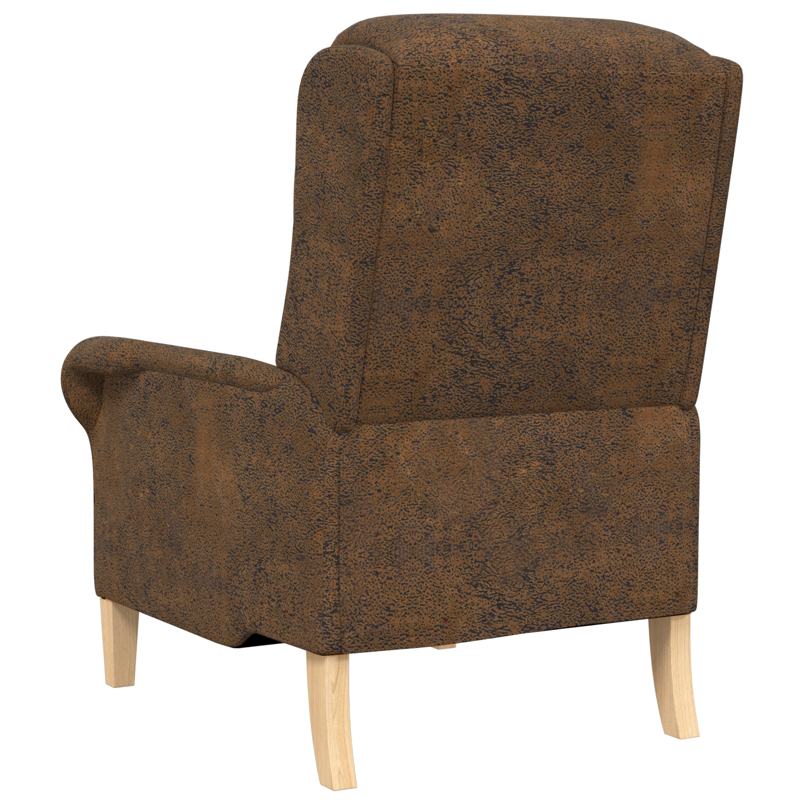 Modern Armchair Brown Fabric, Wood Standard Ergonomic Armchair - Image 6