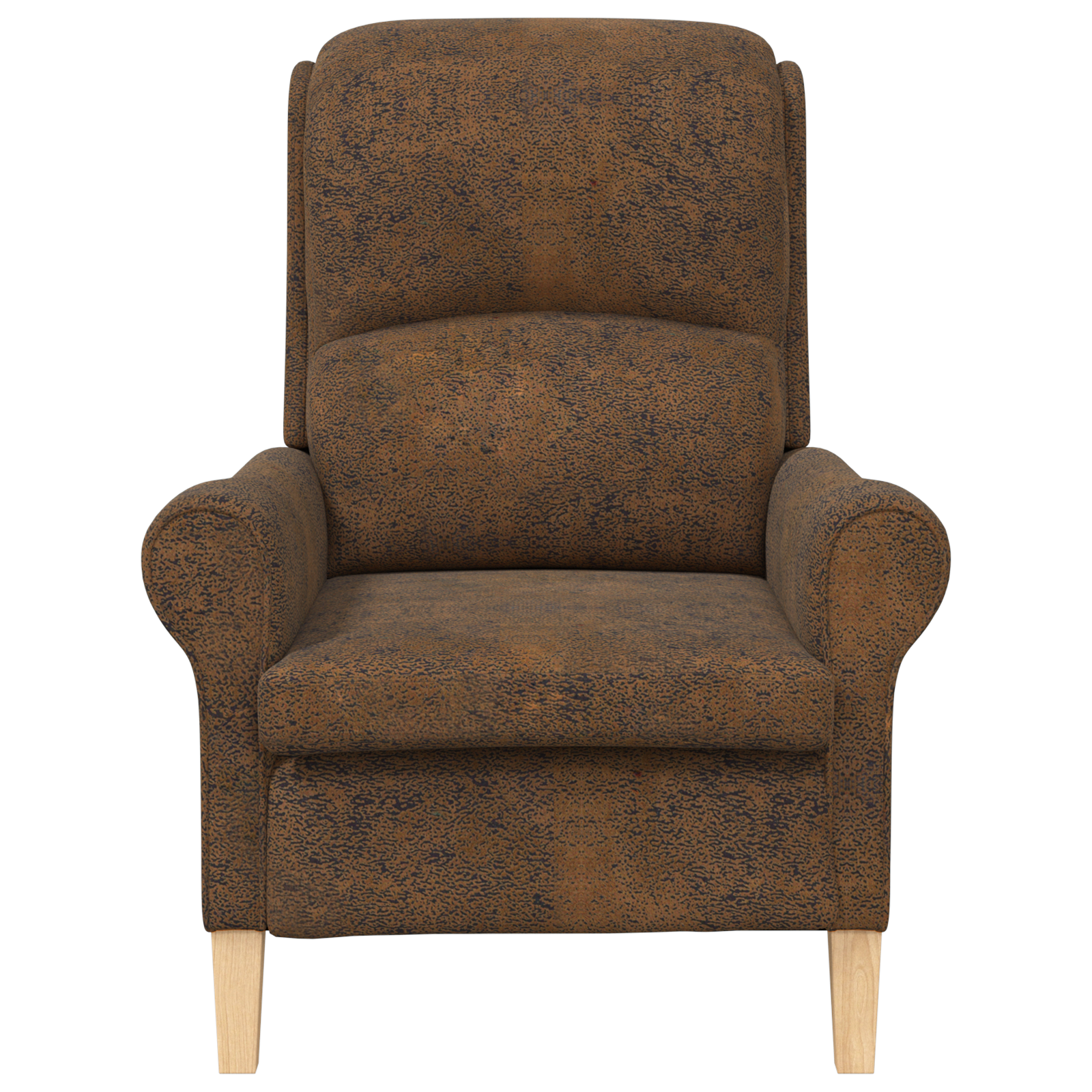 Modern Armchair Brown Fabric, Wood Standard Ergonomic Armchair - Image 4