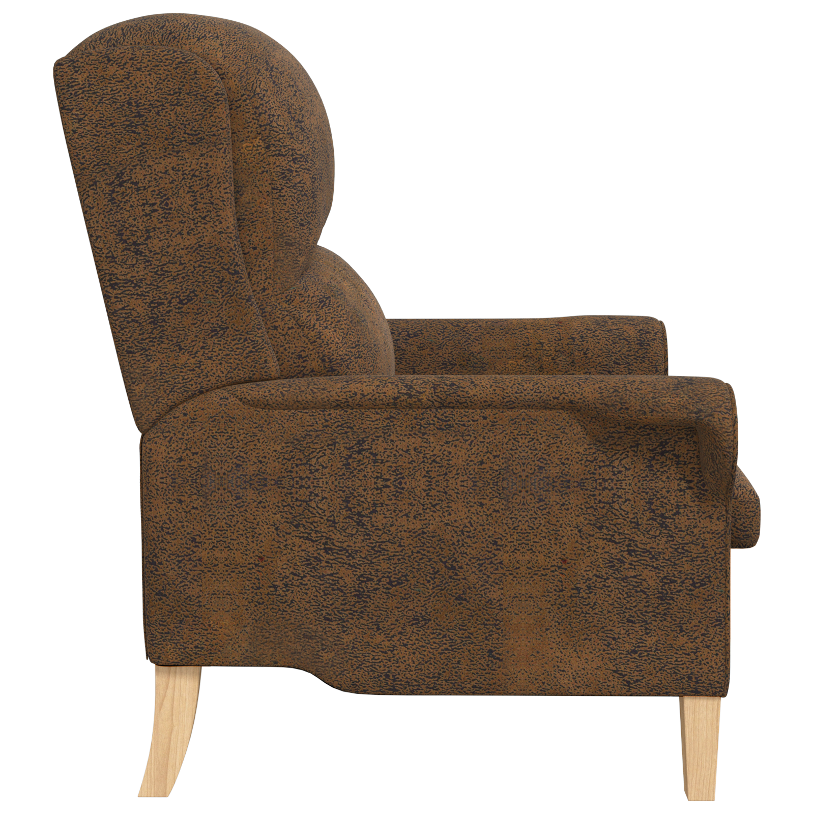 Modern Armchair Brown Fabric, Wood Standard Ergonomic Armchair - Image 5