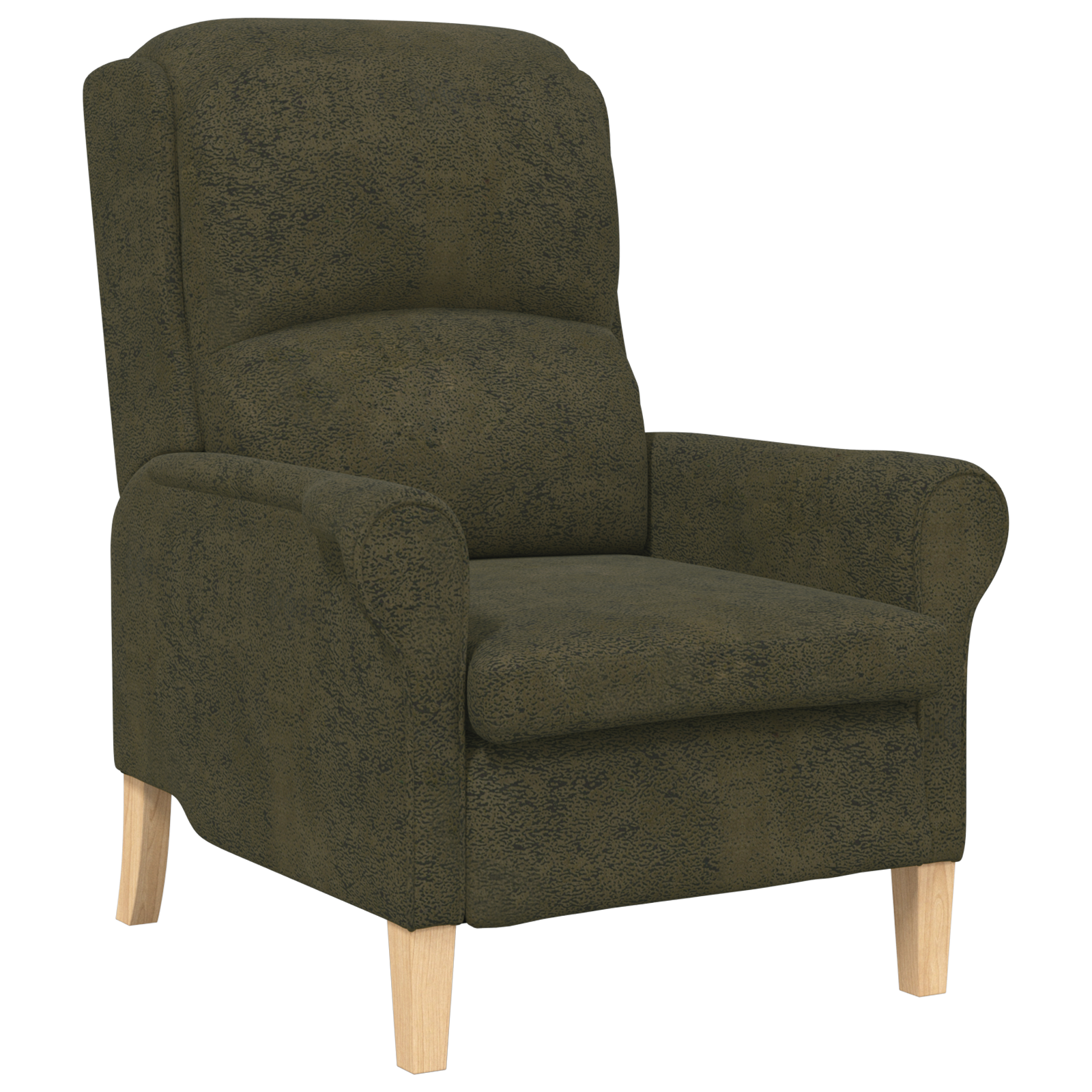 Contemporary Armchair Army green Fabric, Wood Medium Ergonomic - Image 2