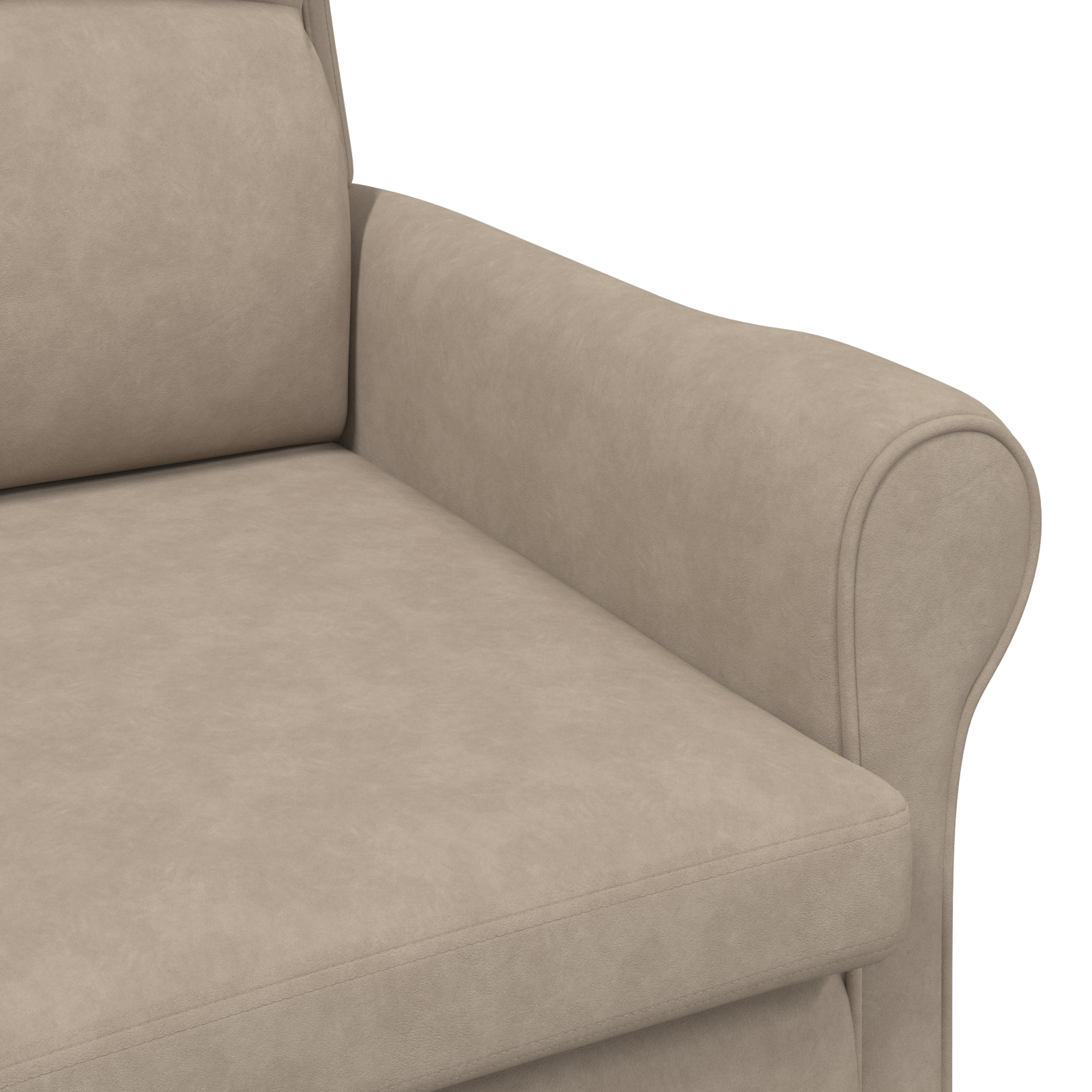 Taupe Armchair Taupe Fabric, Wood Standard Taupe Armchair - Image 7