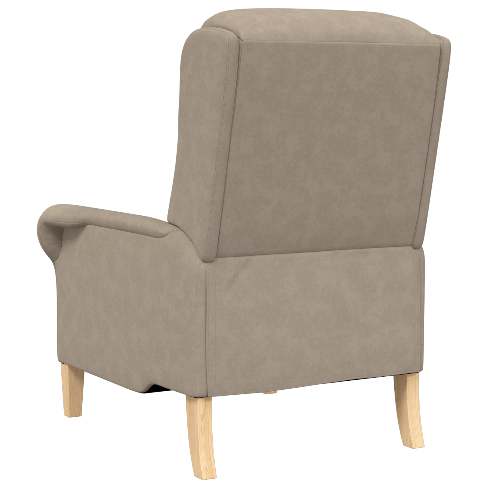 Taupe Armchair Taupe Fabric, Wood Standard Taupe Armchair - Image 6