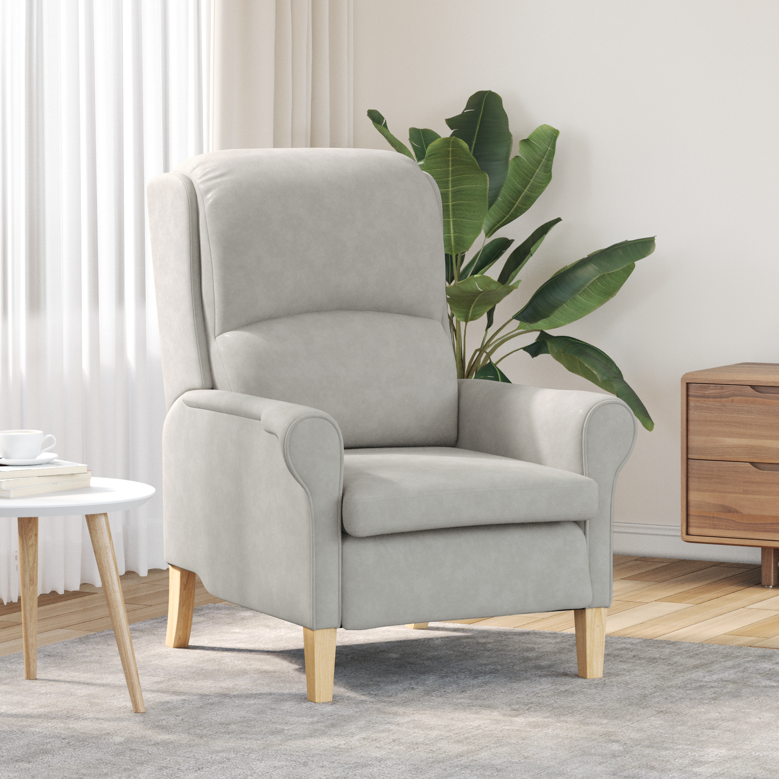 Light Grey Armchair Light grey Fabric Standard Ergonomic