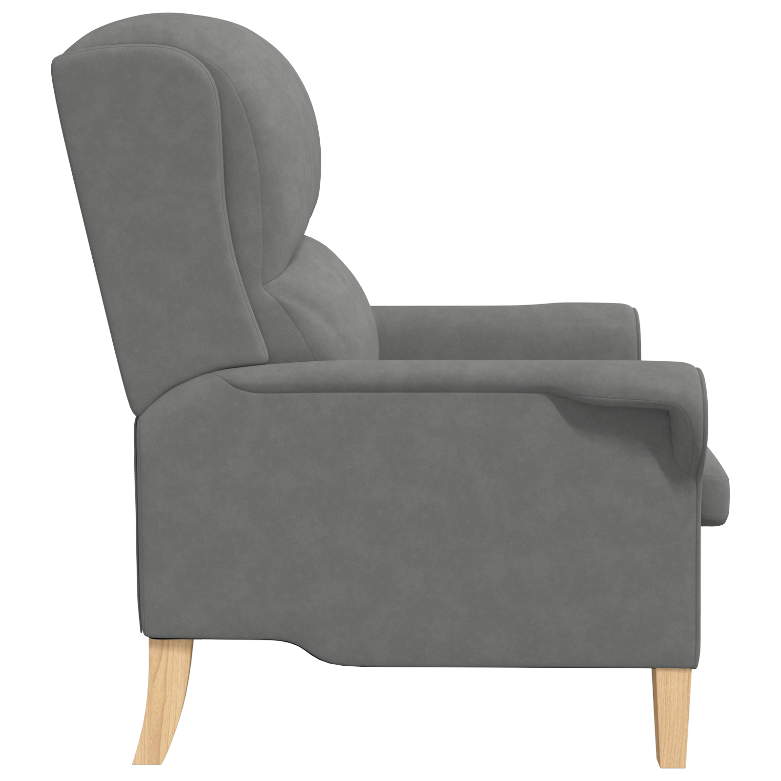 Dark Grey Armchair Dark Grey Fabric and Wood Standard Ergonomic - Image 5
