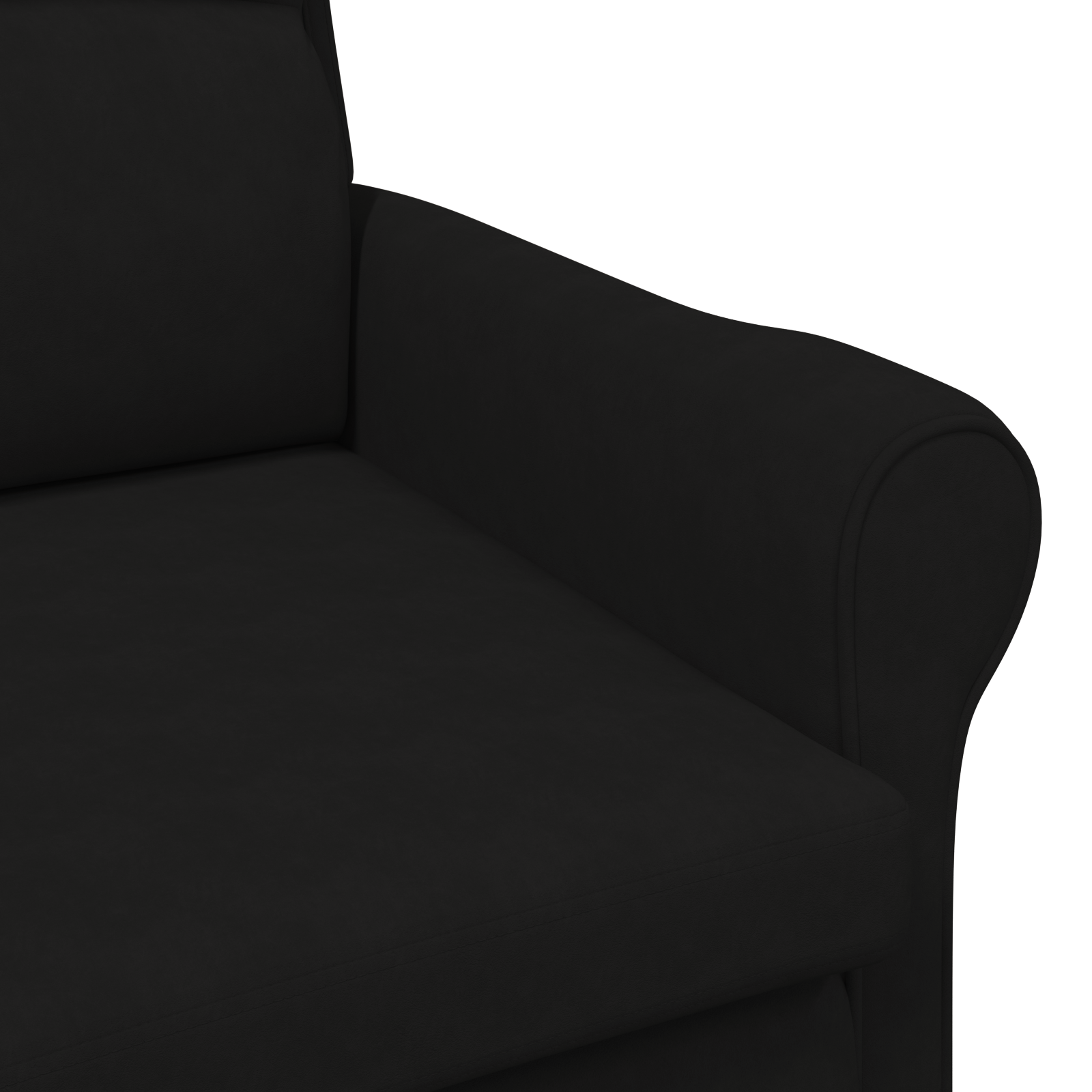 Black Armchair Black Fabric upholstery with wooden legs - Image 7