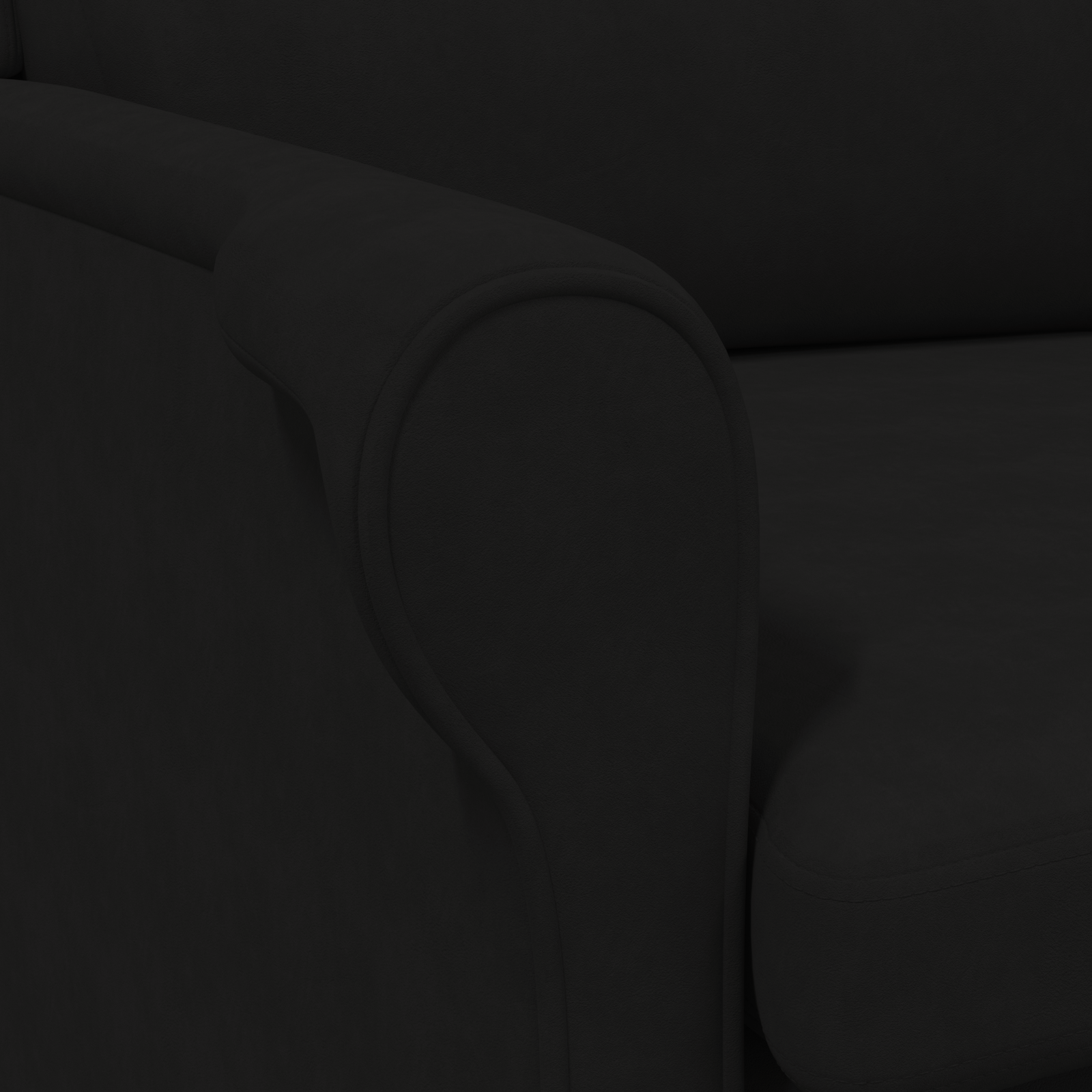 Black Armchair Black Fabric upholstery with wooden legs - Image 8