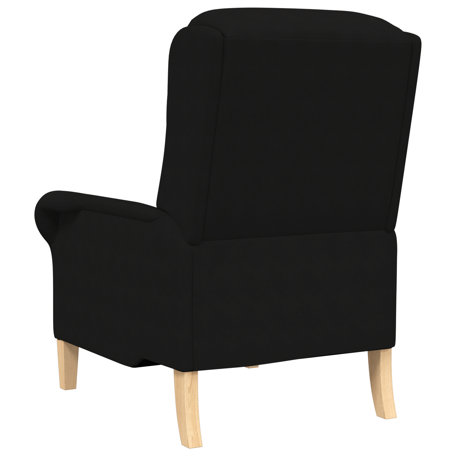 Black Armchair Black Fabric upholstery with wooden legs - Image 6