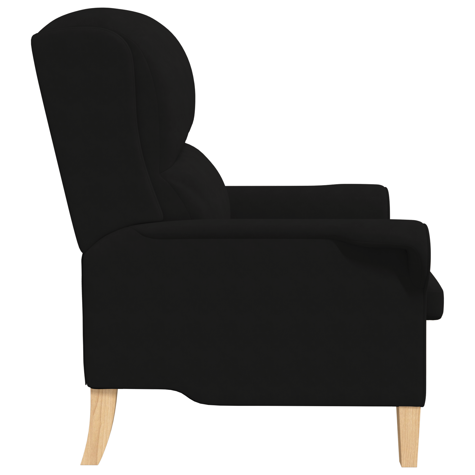 Black Armchair Black Fabric upholstery with wooden legs - Image 5