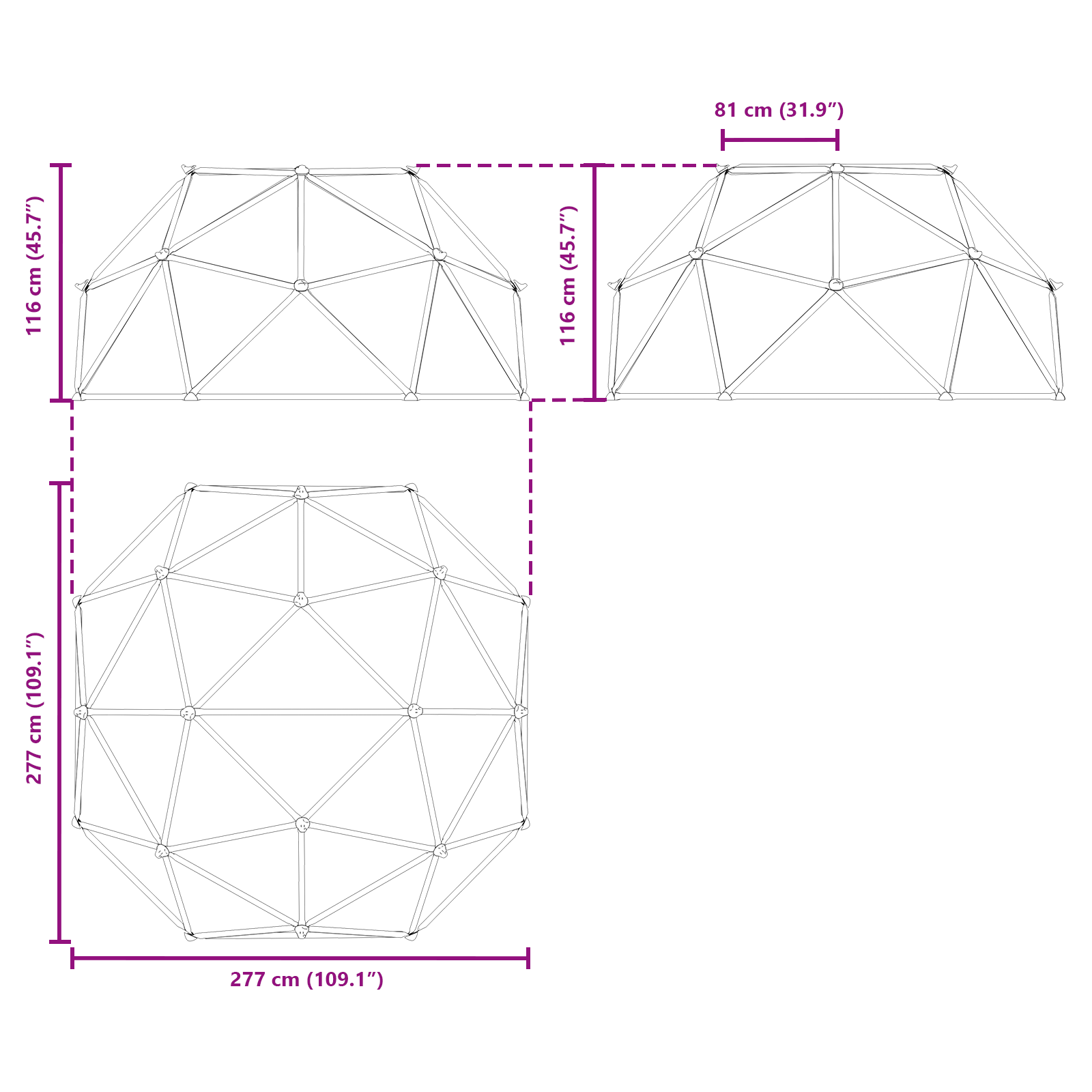 Climbing Dome for Kids 3-10 Years 255 cm 200 kg - Image 9