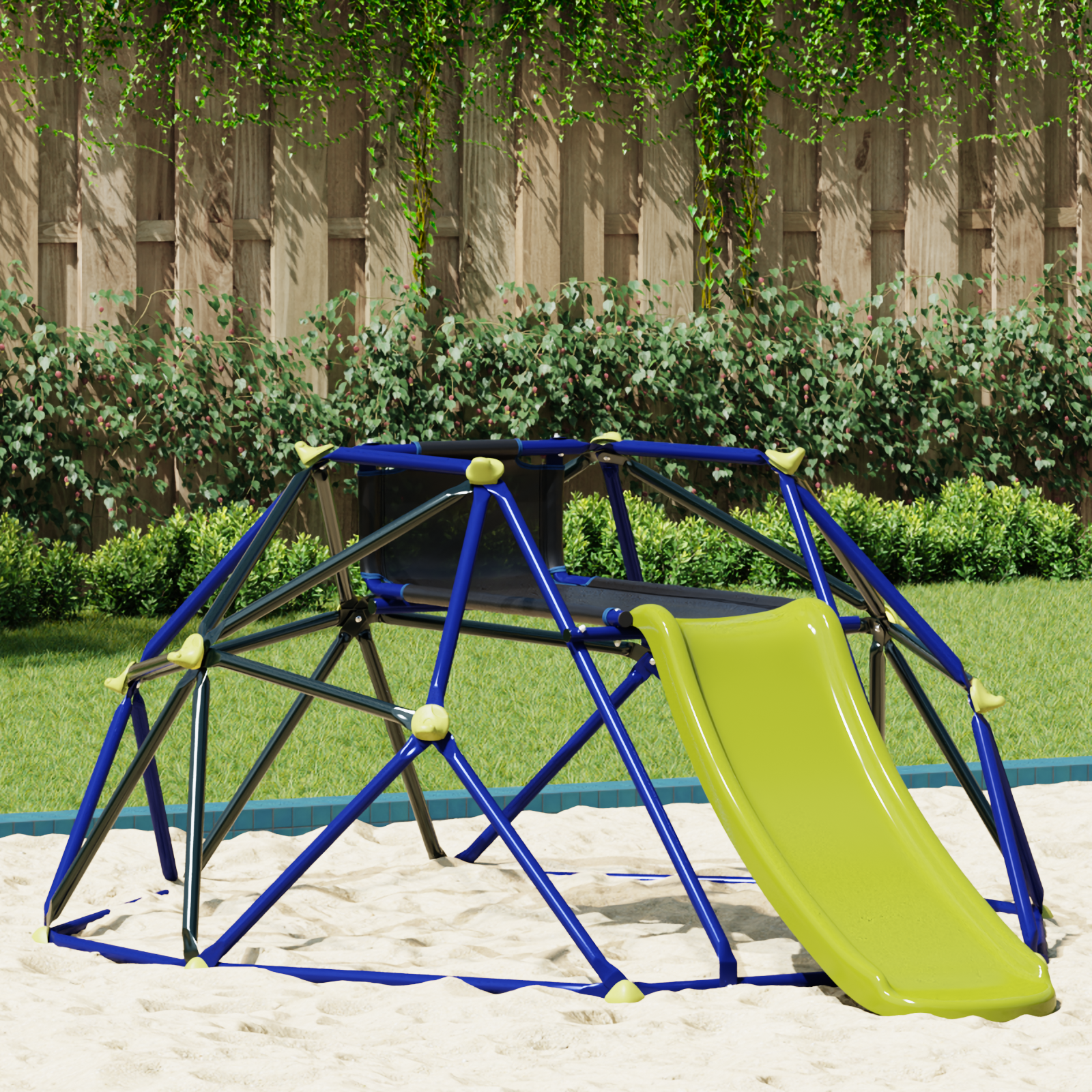 Climbing Dome with Slide for Kids 3-10 Years 247 cm 200 kg