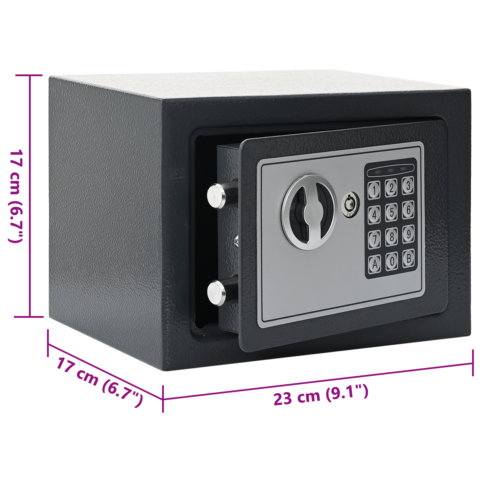 Electronic Digital Safe Dark Grey 23x17x17 cm Steel - Image 8