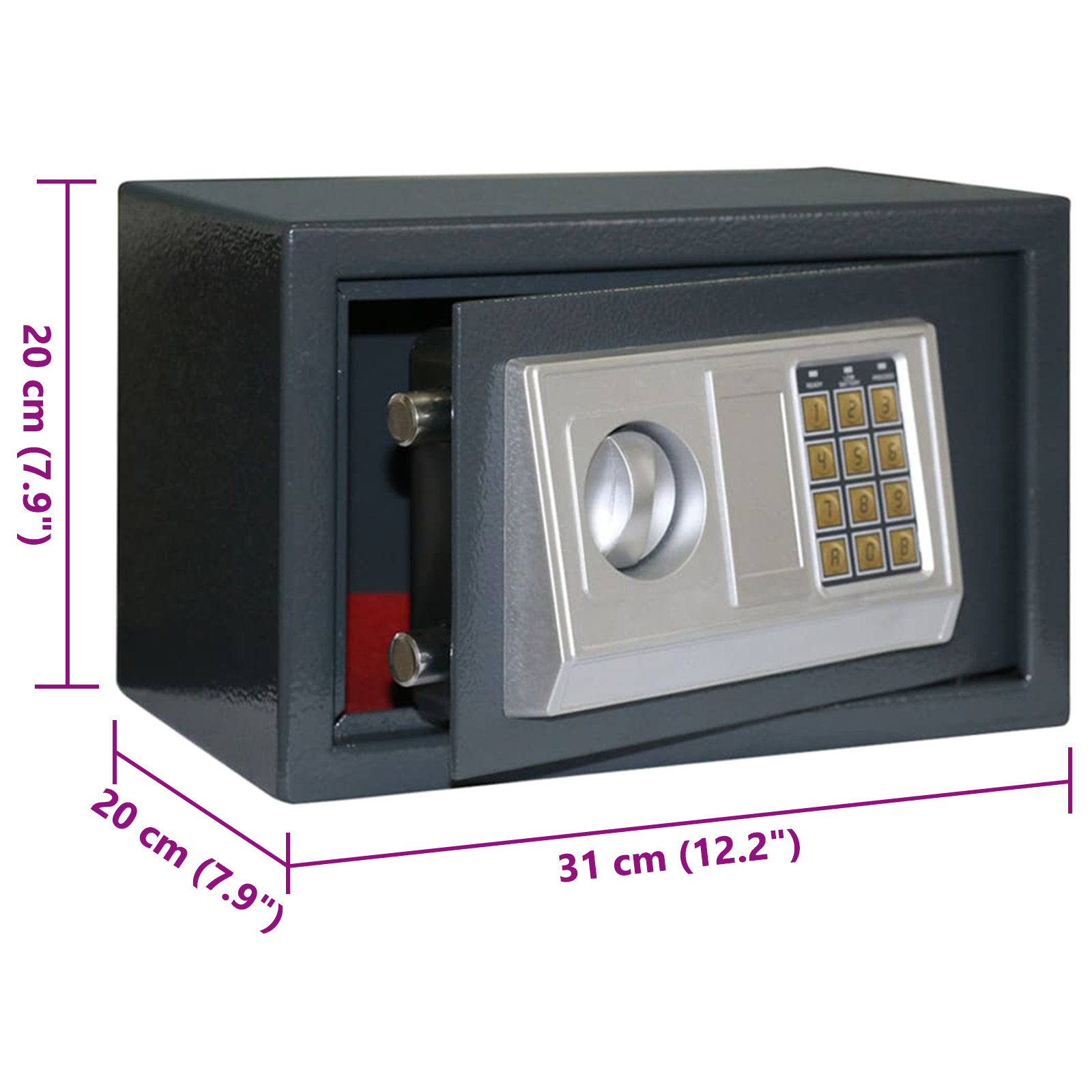 Electronic Digital Safe Dark Grey 31x20x20 cm Steel - Image 6