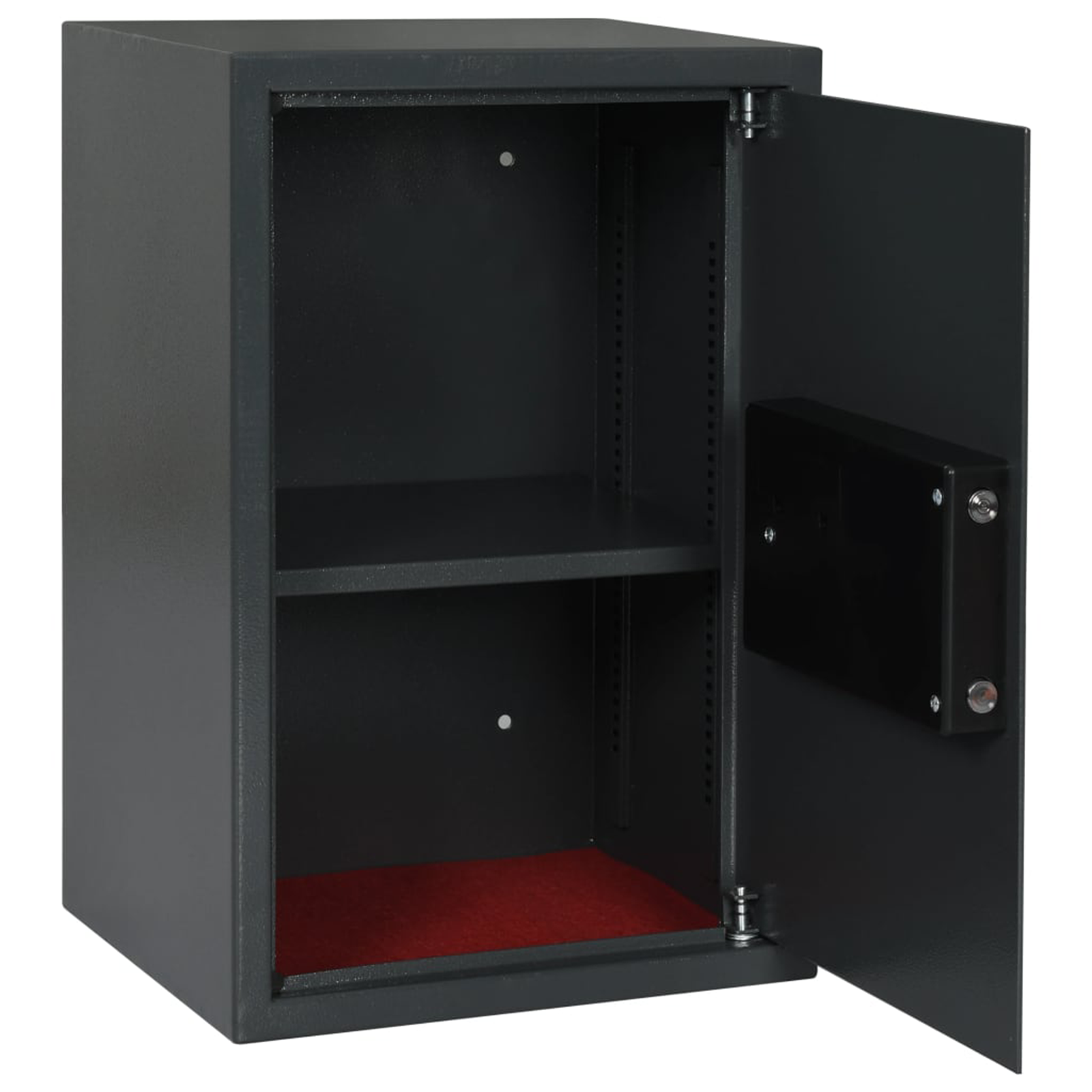 Electronic Digital Safe with Shelf Dark Grey 40x35x60 cm Steel - Image 2