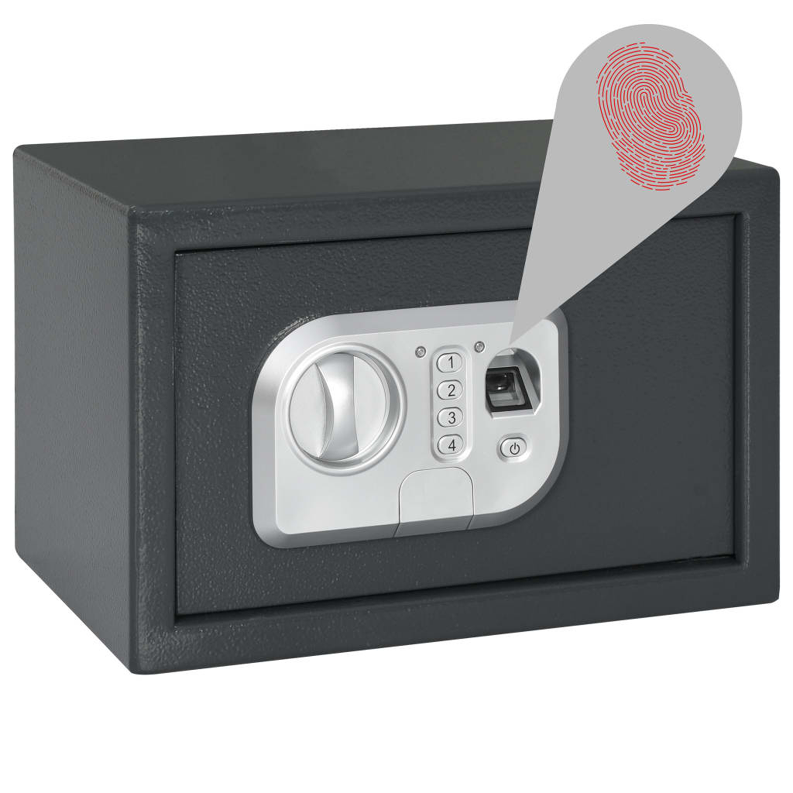 Electronic Digital Safe with Fingerprint Lock 20x31x20 cm Steel - Image 2