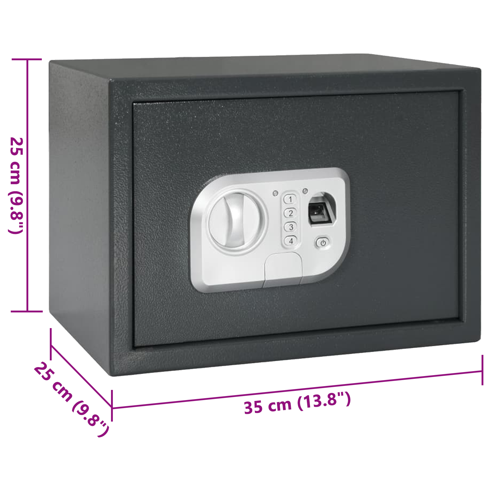 Electronic Digital Safe with Fingerprint Lock 25x35x25 cm Steel - Image 11