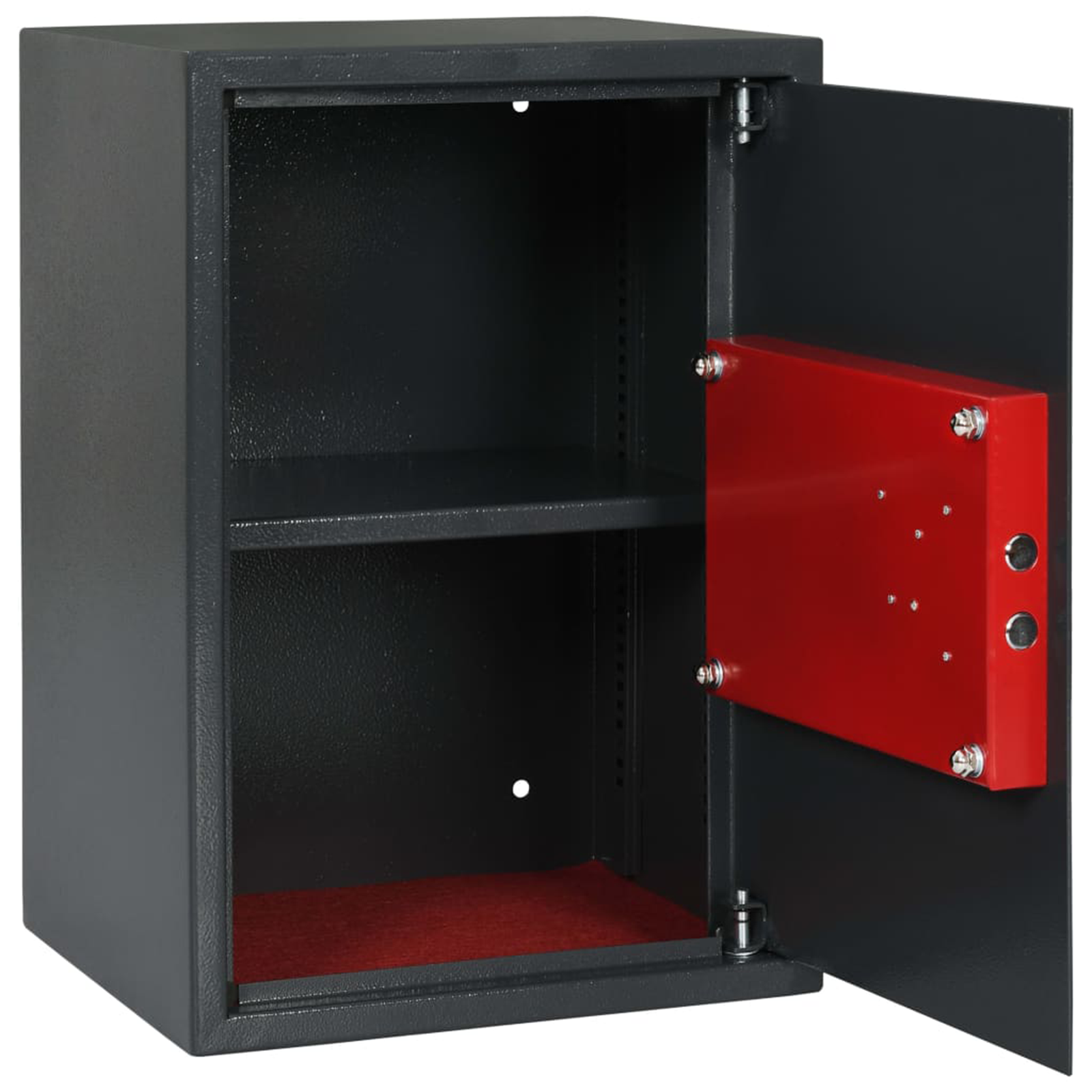 Safe Box with Key Lock Dark Grey 31x35x50 cm Steel - Image 3