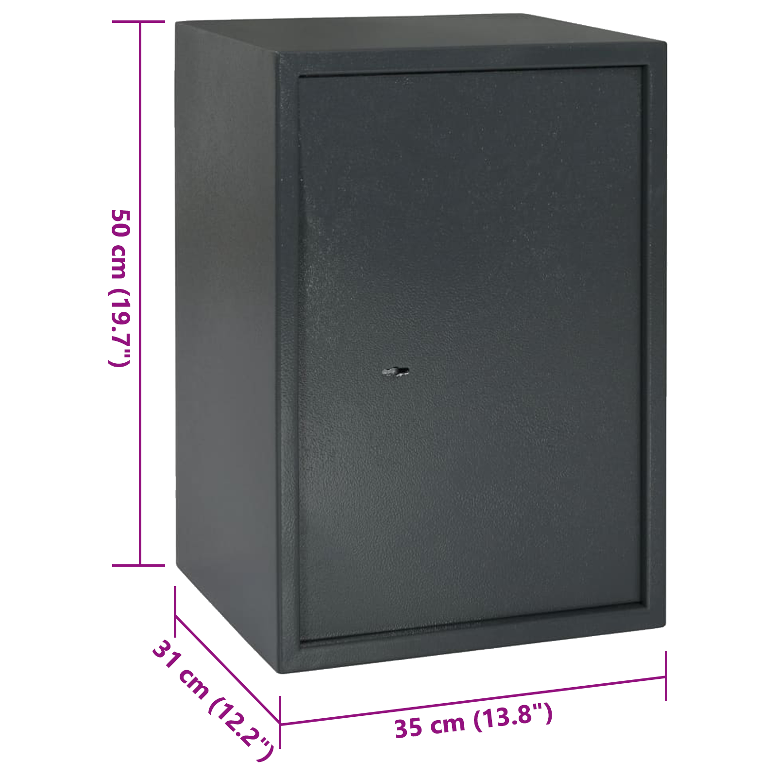 Safe Box with Key Lock Dark Grey 31x35x50 cm Steel - Image 10