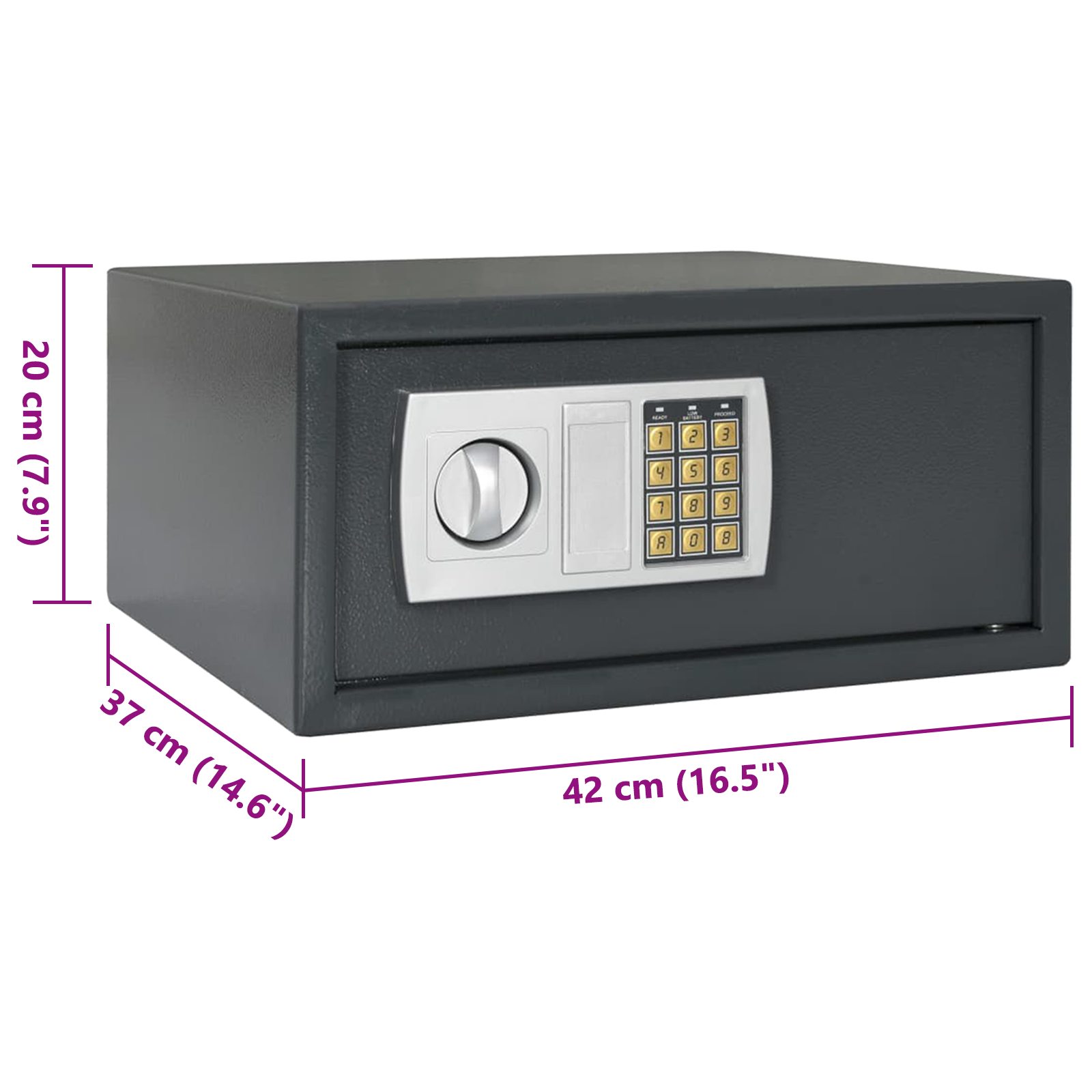 Electronic Digital Safe Dark Grey 42x37x20 cm Steel - Image 10