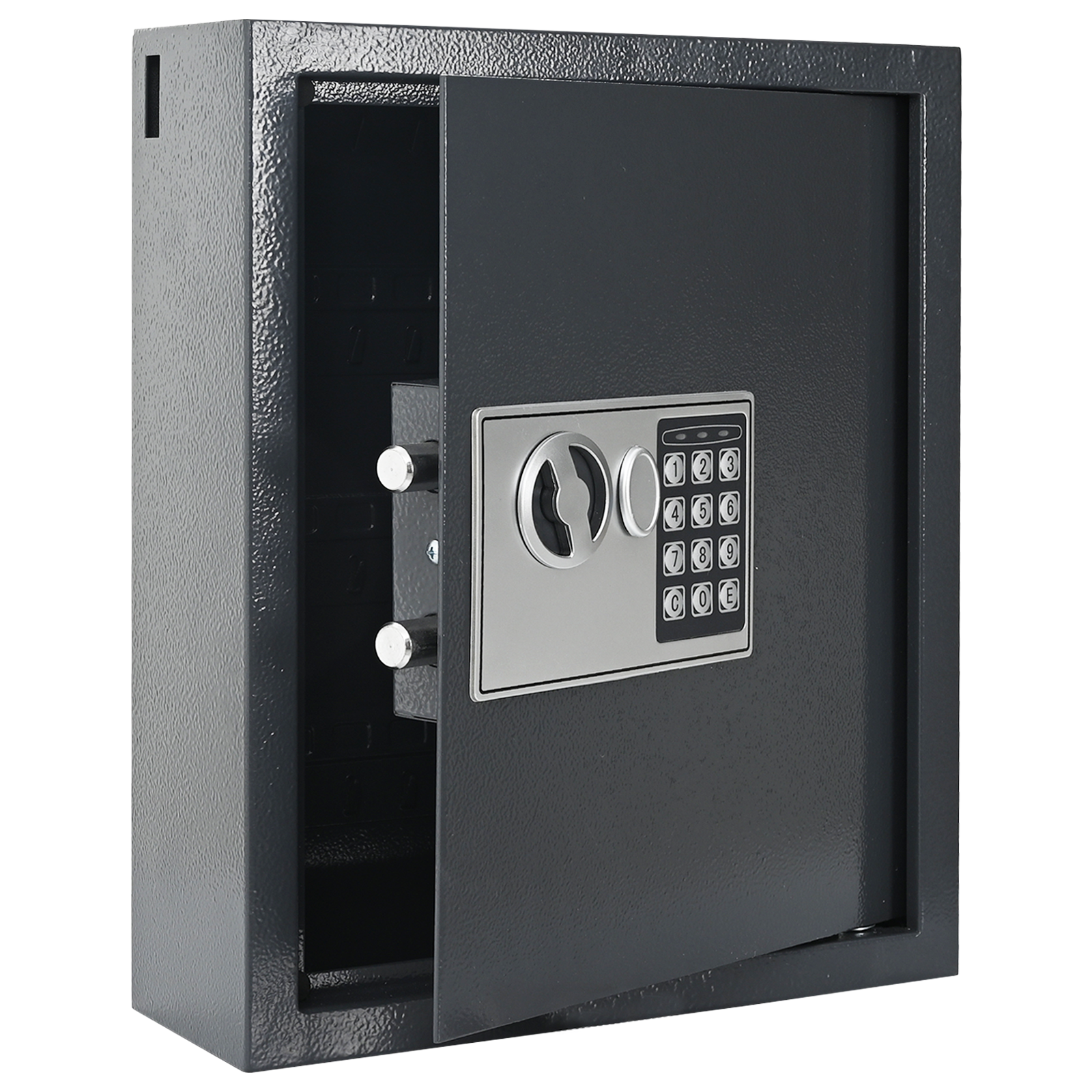 Keypad Lock Safe Gunmetal Grey Steel, Chrome Medium Locks - Image 2
