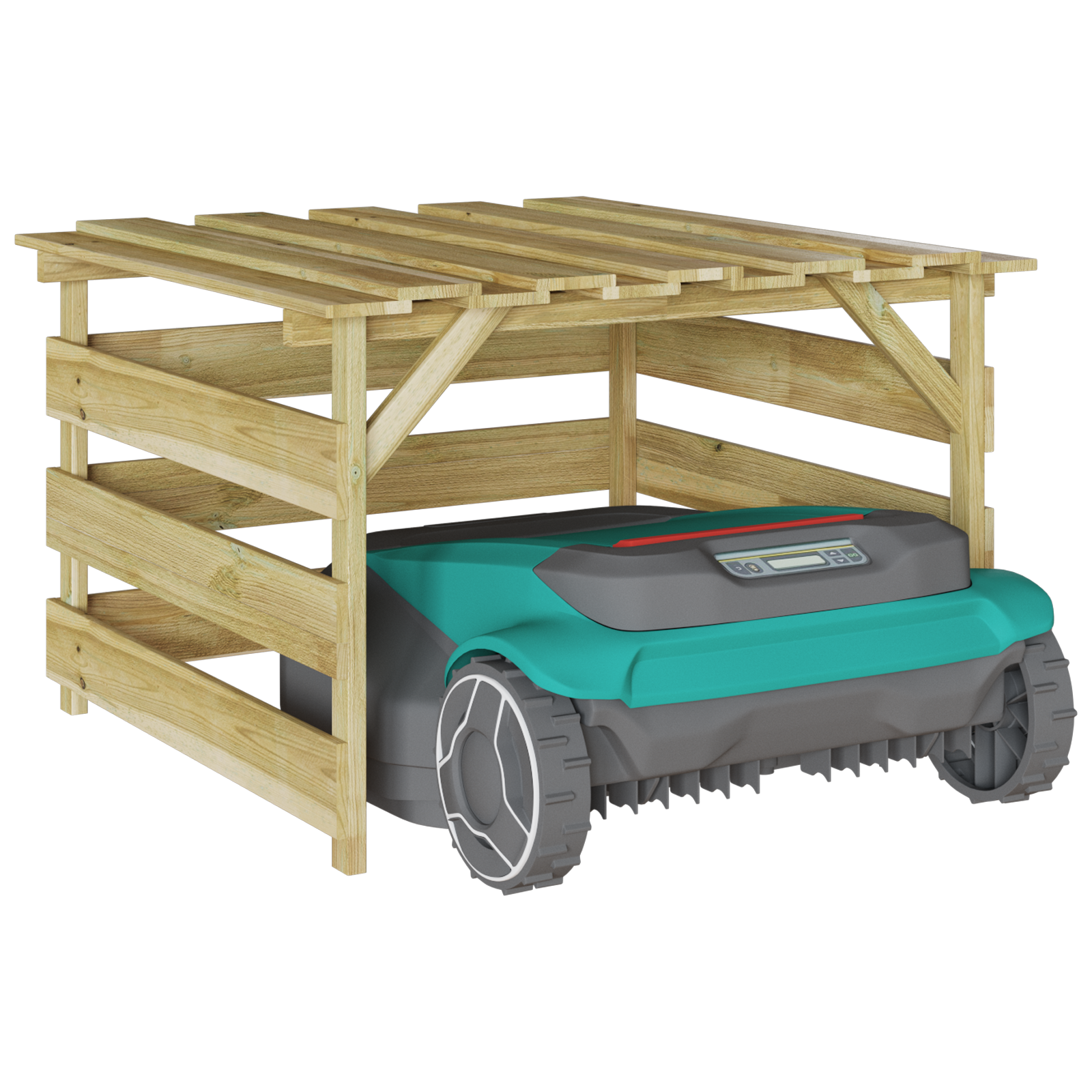 Roboter-Rasenmäher Garage Imprägniertes Holz Kiefer - gartenhelfer-aufbewahrung-gartenschuppen - Your Garden Eden