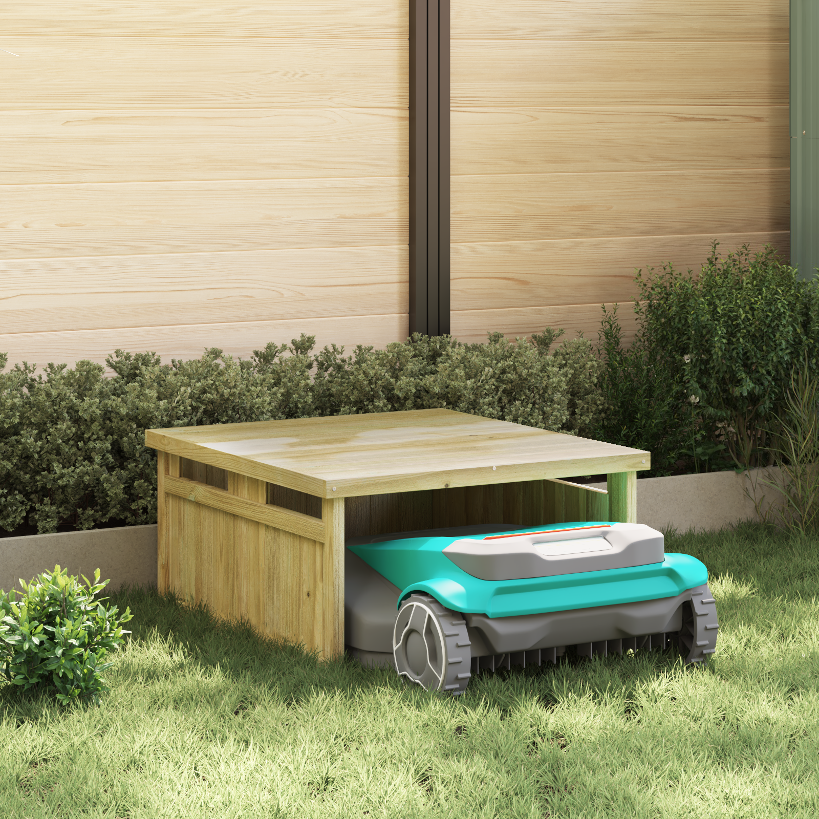 Roboto vejapjovė garažas 70x80x38 cm Impregnuota pušies mediena