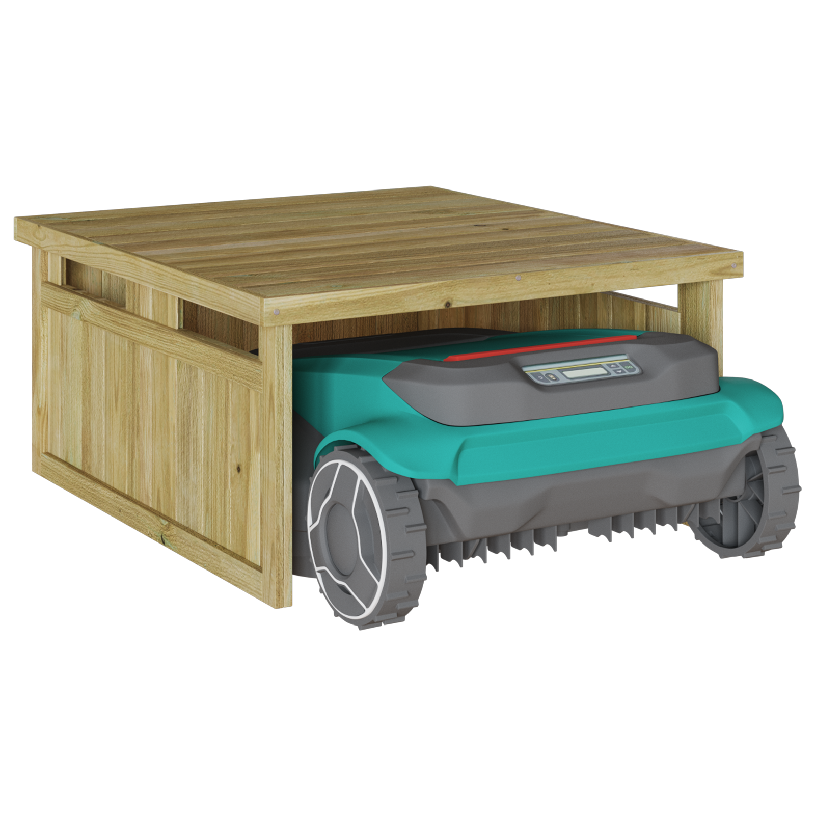 Robotic Lawn Mower Garage 70x80x38 cm Impregneret Træ Fyr 3 image product%2F42013030%2FP Staged 42013030 WBG Mood 01