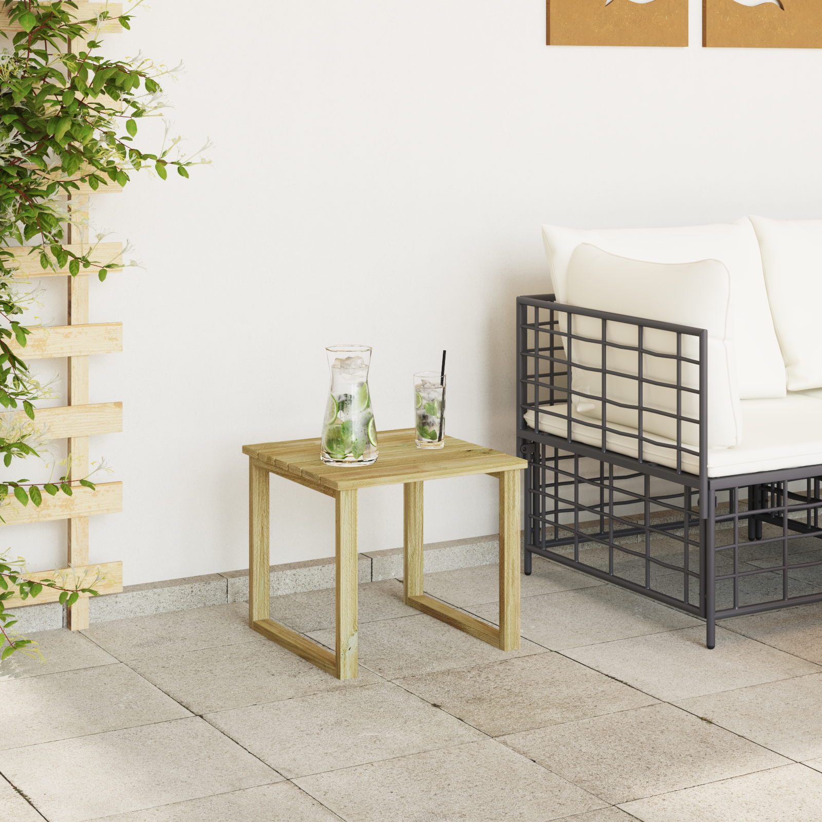 Sunbed Table 40x40x36 cm Impregnated Pinewood - Image 4