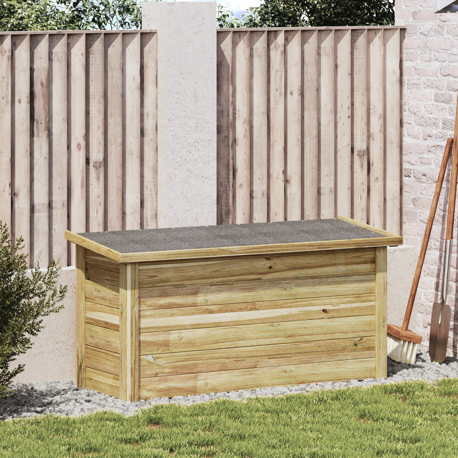 Aufbewahrungsbox 44x80x57 cm imprägniertes Kiefernholz - gartenmoebel-boxen - Your Garden Eden