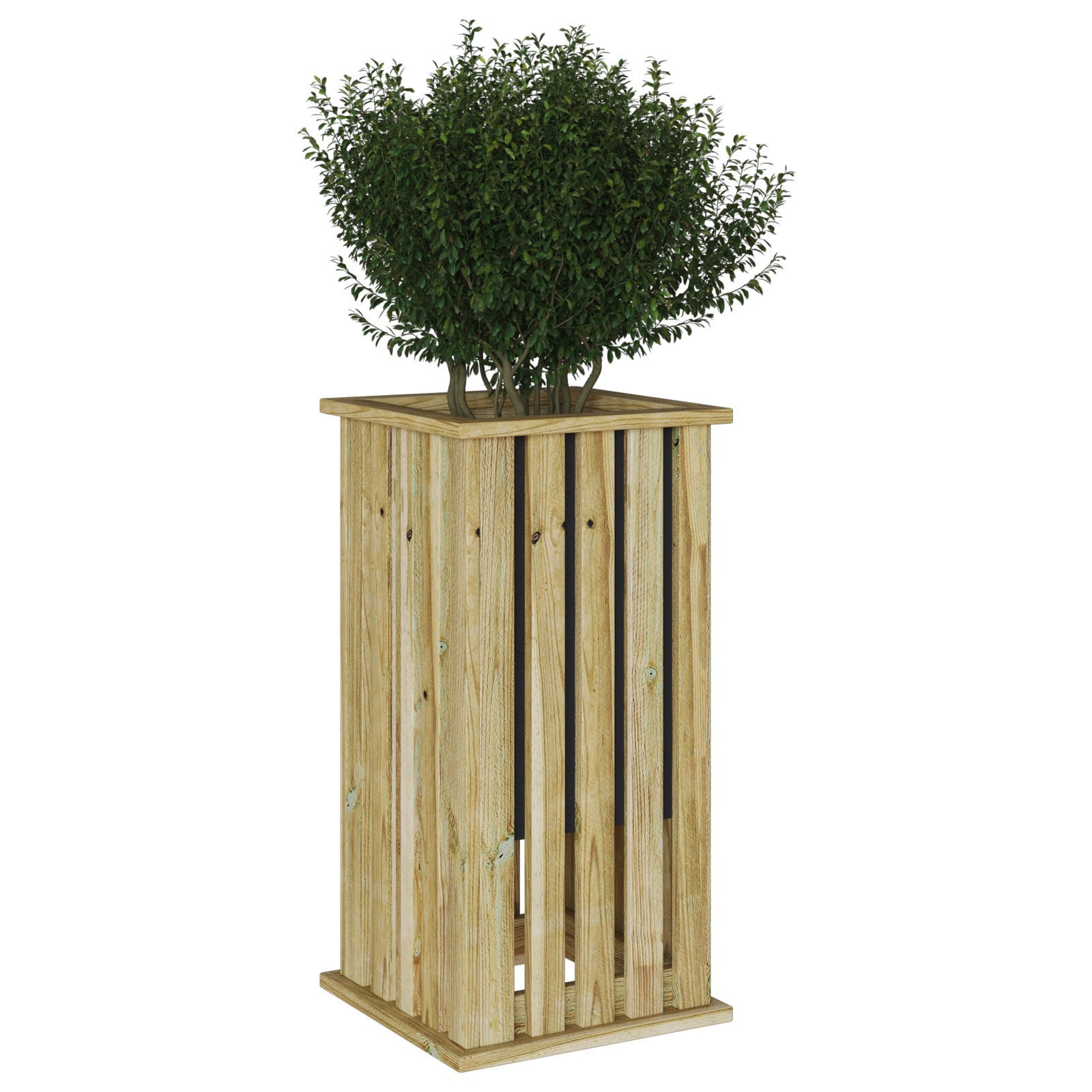 Garden Planter with Liner 33x33x65 cm Impregnated Wood Pine - Image 3