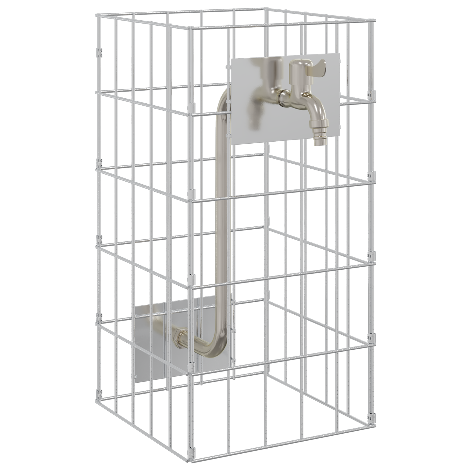 Gabion Column with Water Tap 50x25x25 cm 304 Stainless Steel - Image 2