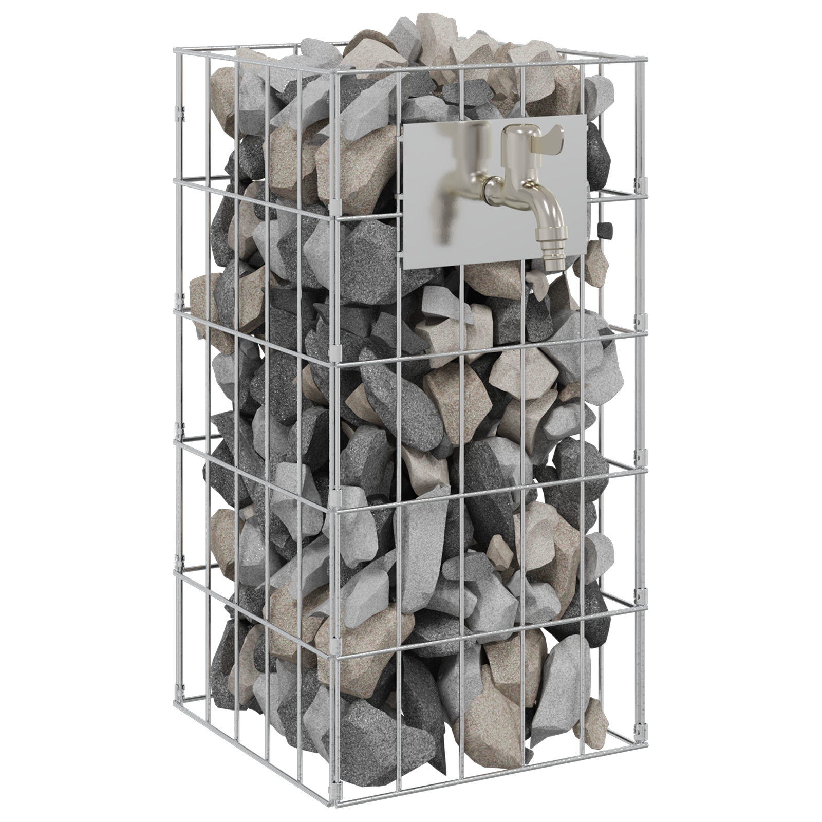 Gabion Column with Water Tap 50x25x25 cm 304 Stainless Steel - Image 3