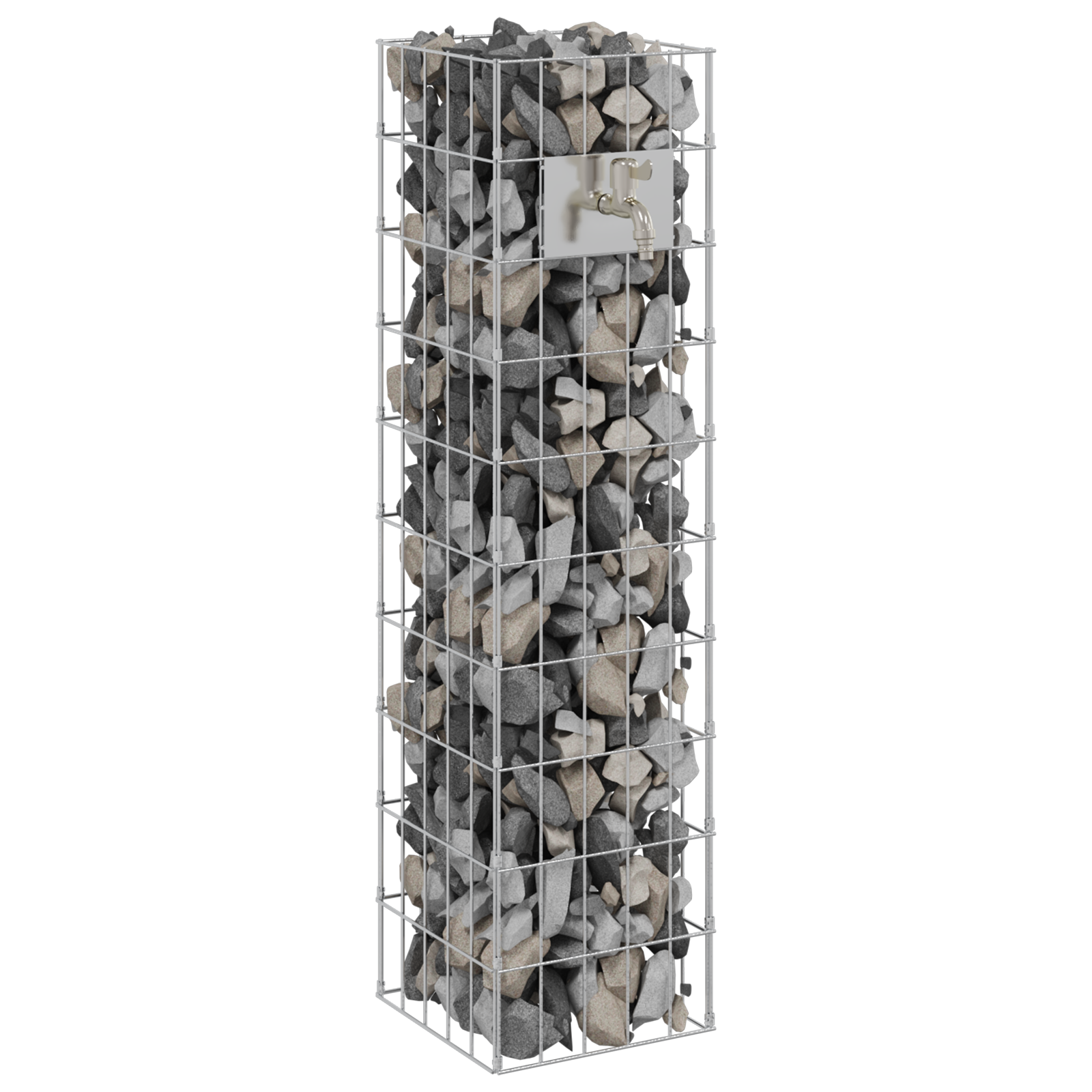 Gabion Column with Water Tap 100x25x25 cm 304 Stainless Steel - Image 3